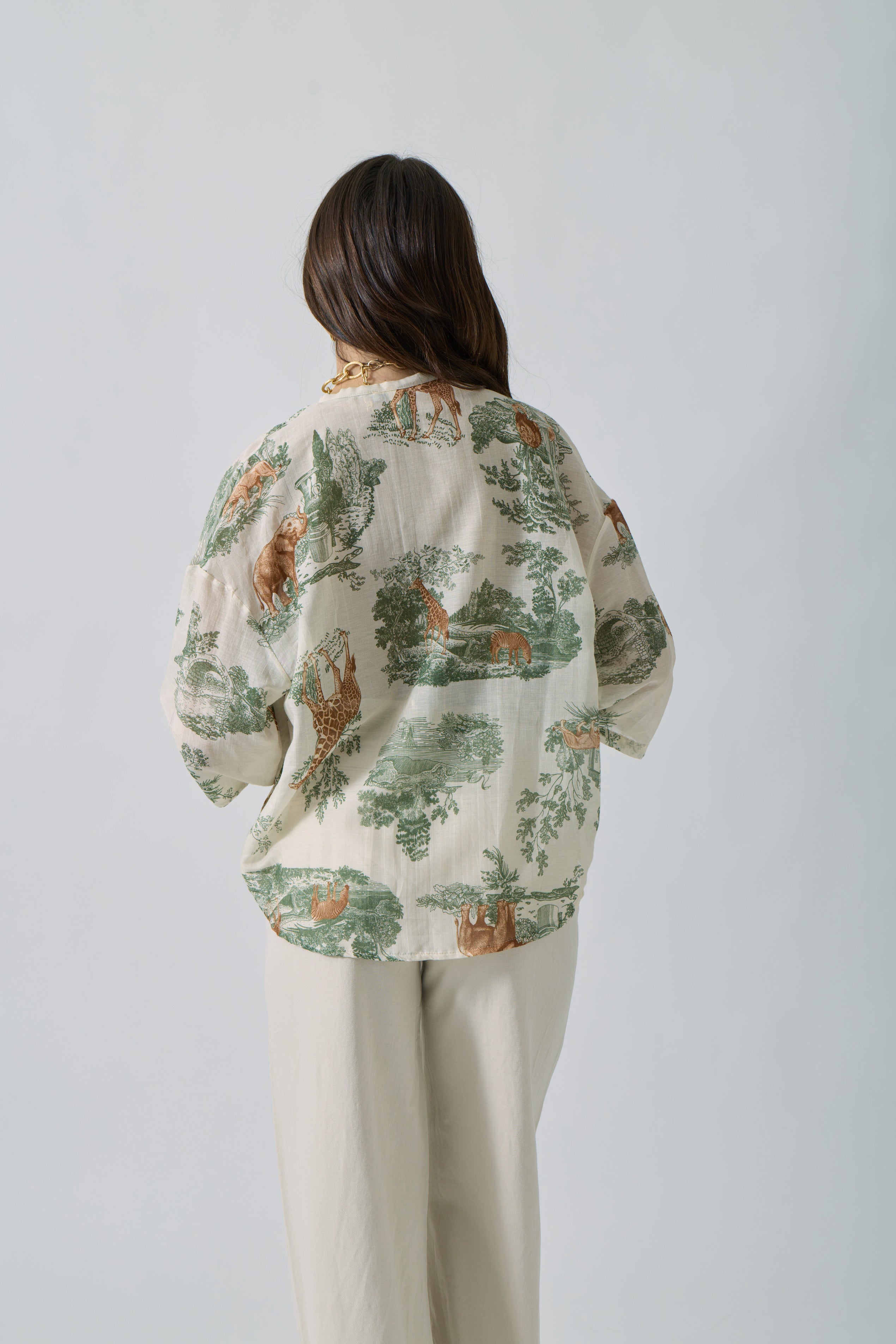 Camicia Safari verde salvia|Colore:Verde salvia