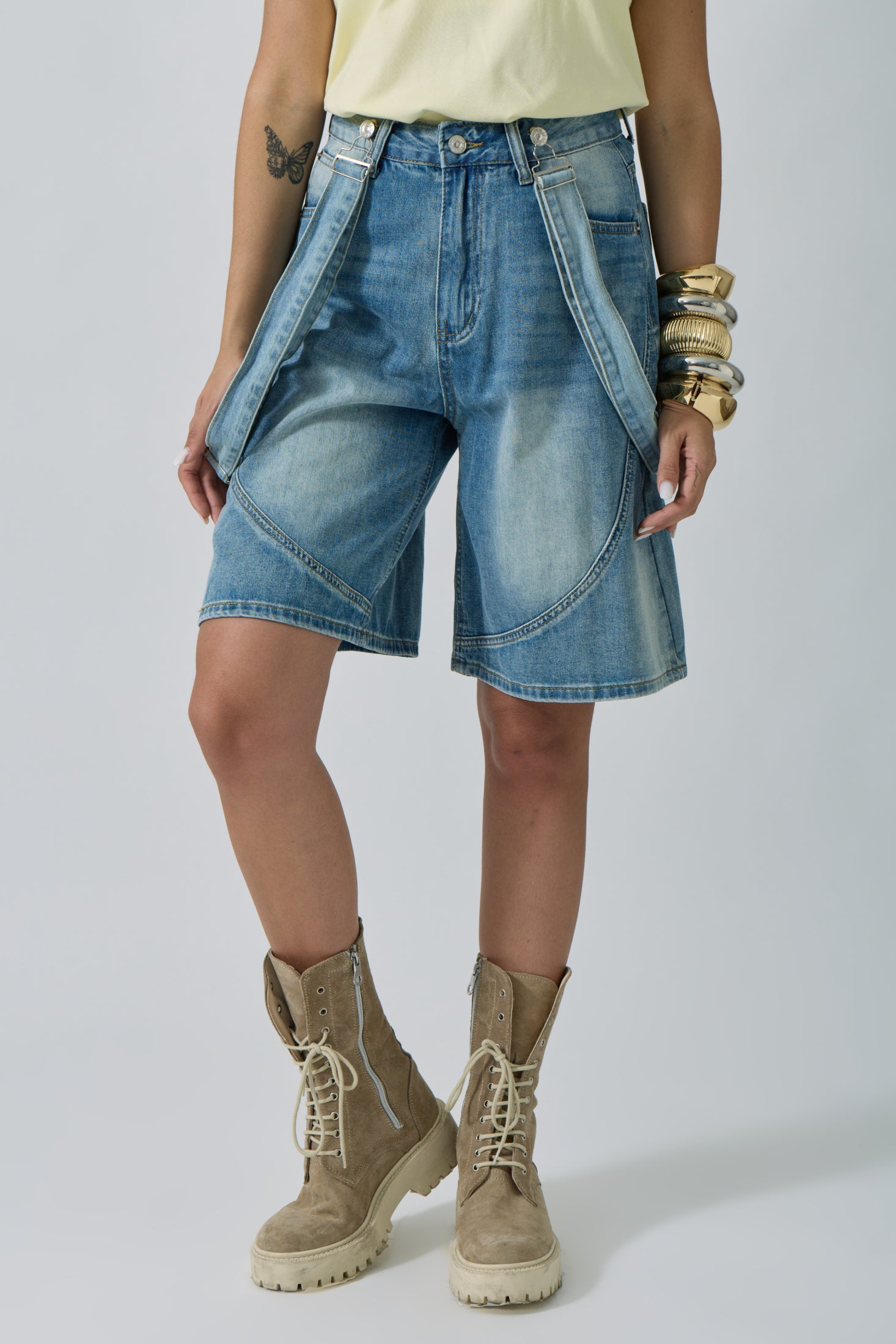 Bermuda Salopette denim|Colore:Denim