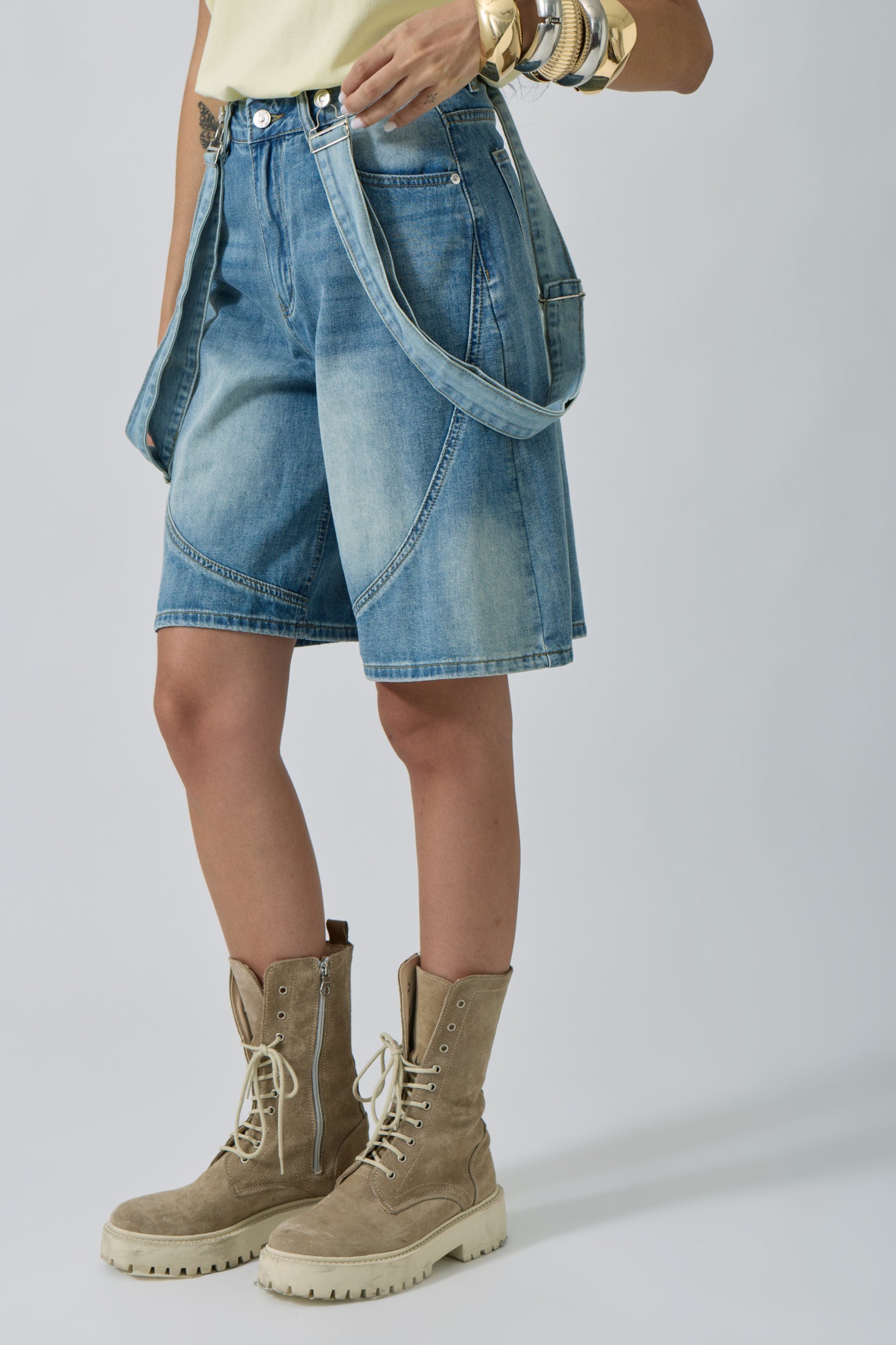 Bermuda Salopette denim|Colore:Denim