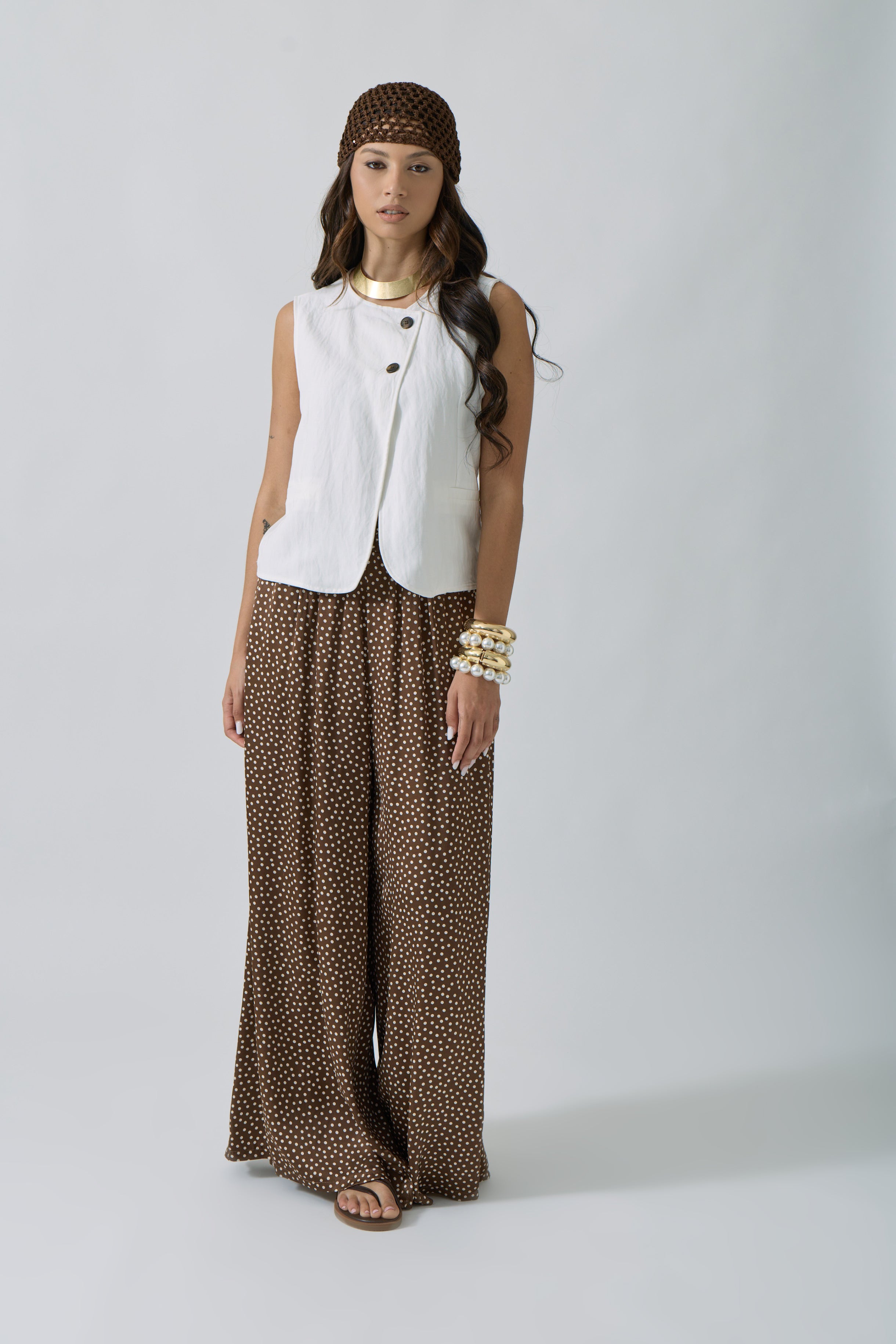 Pantalone Pois testa di moro|Colore:Testa di moro