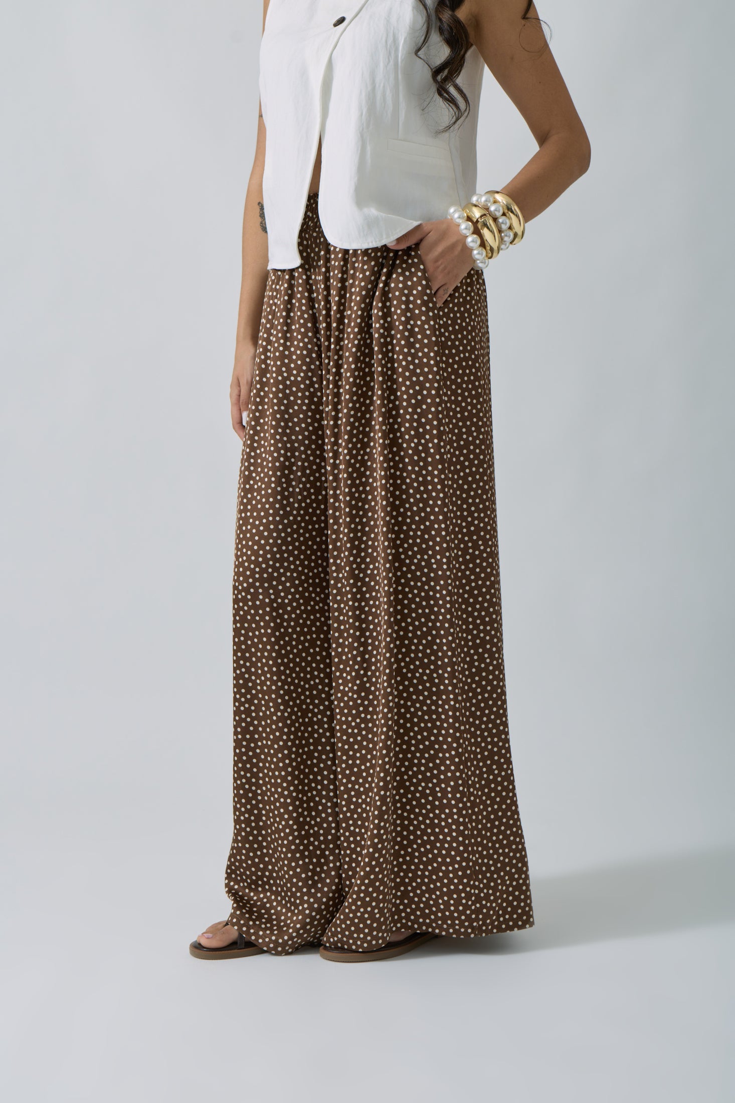 Pantalone Pois testa di moro|Colore:Testa di moro