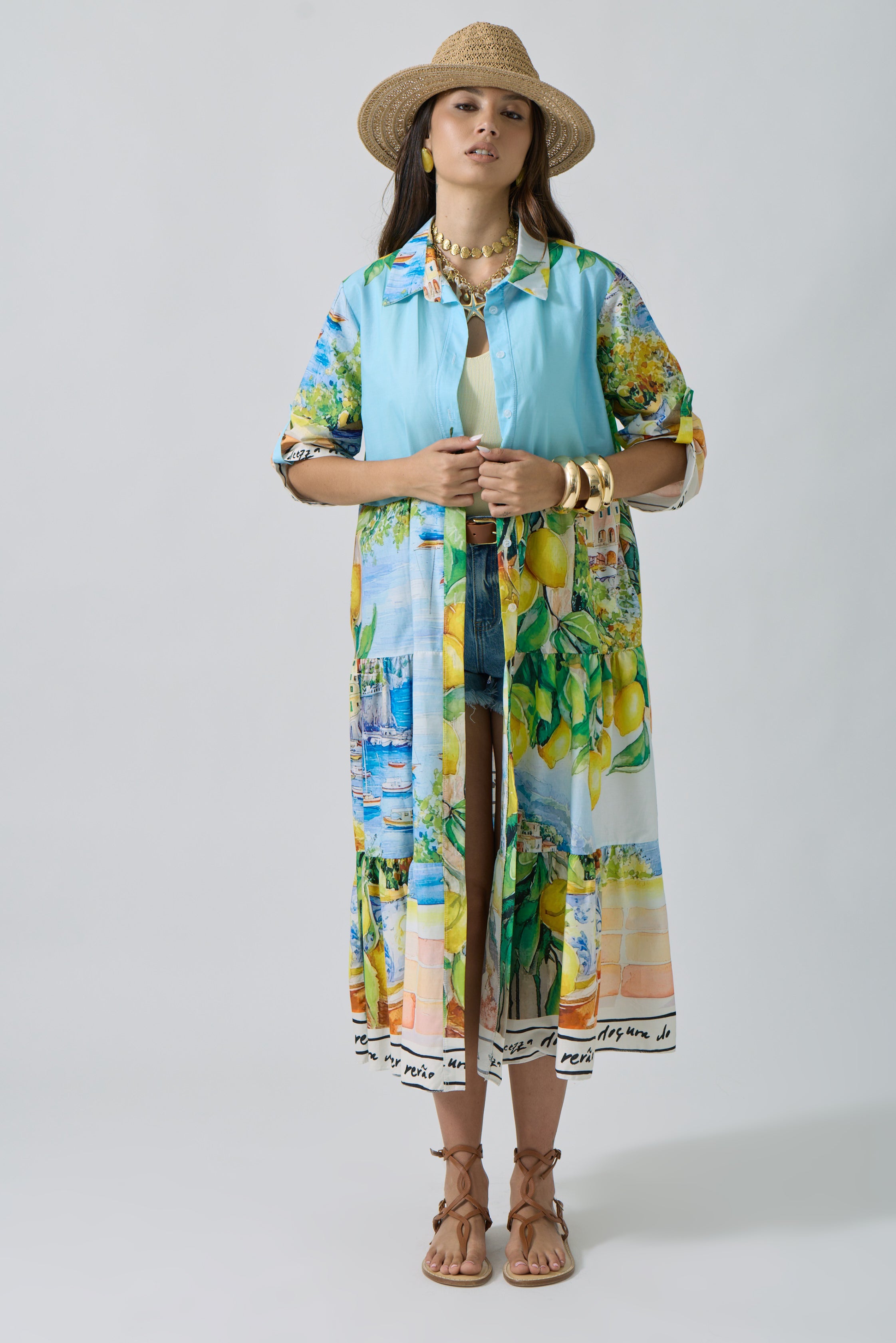 Chemisier Sorrento multicolore|Colore:Multicolore