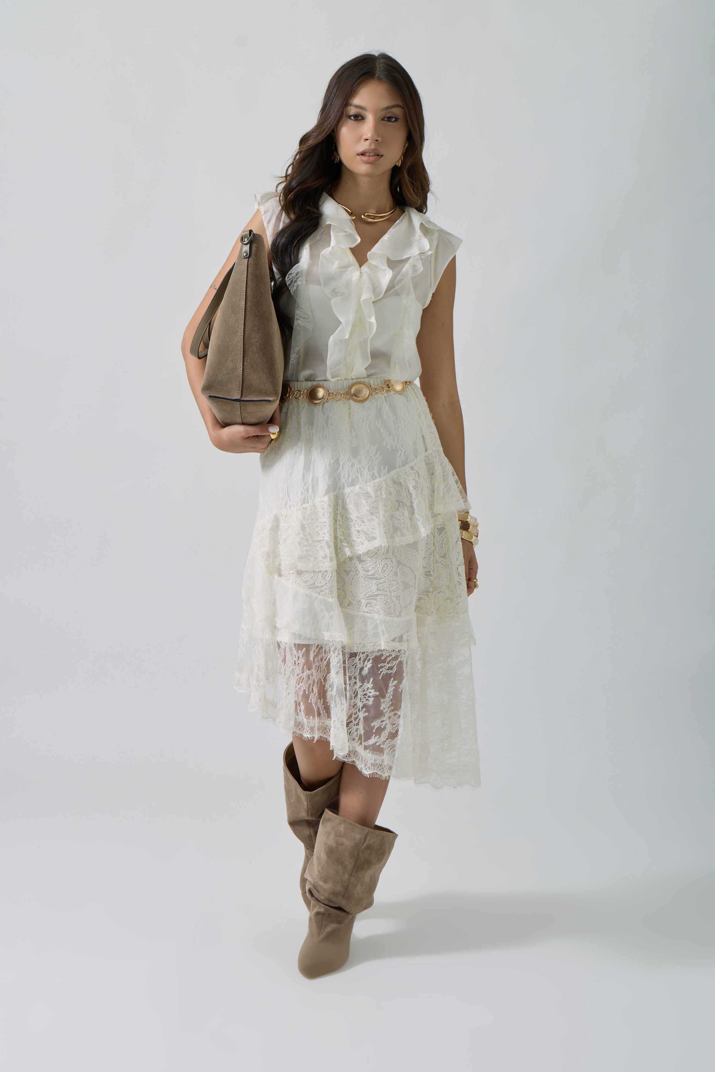 Gonna Annette panna|Colore:Panna