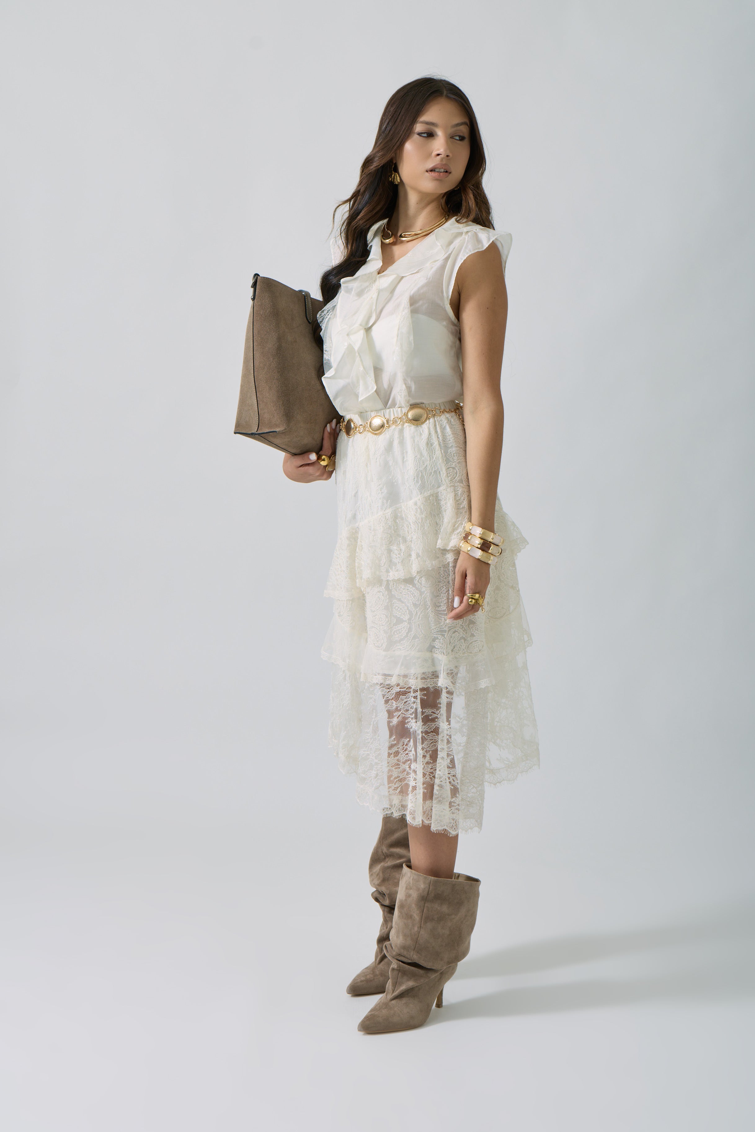 Gonna Annette panna|Colore:Panna