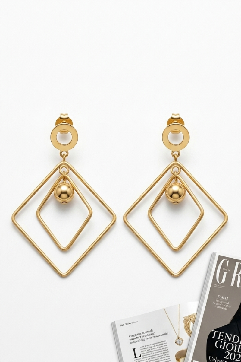Orecchini Square oro|Colore:Oro