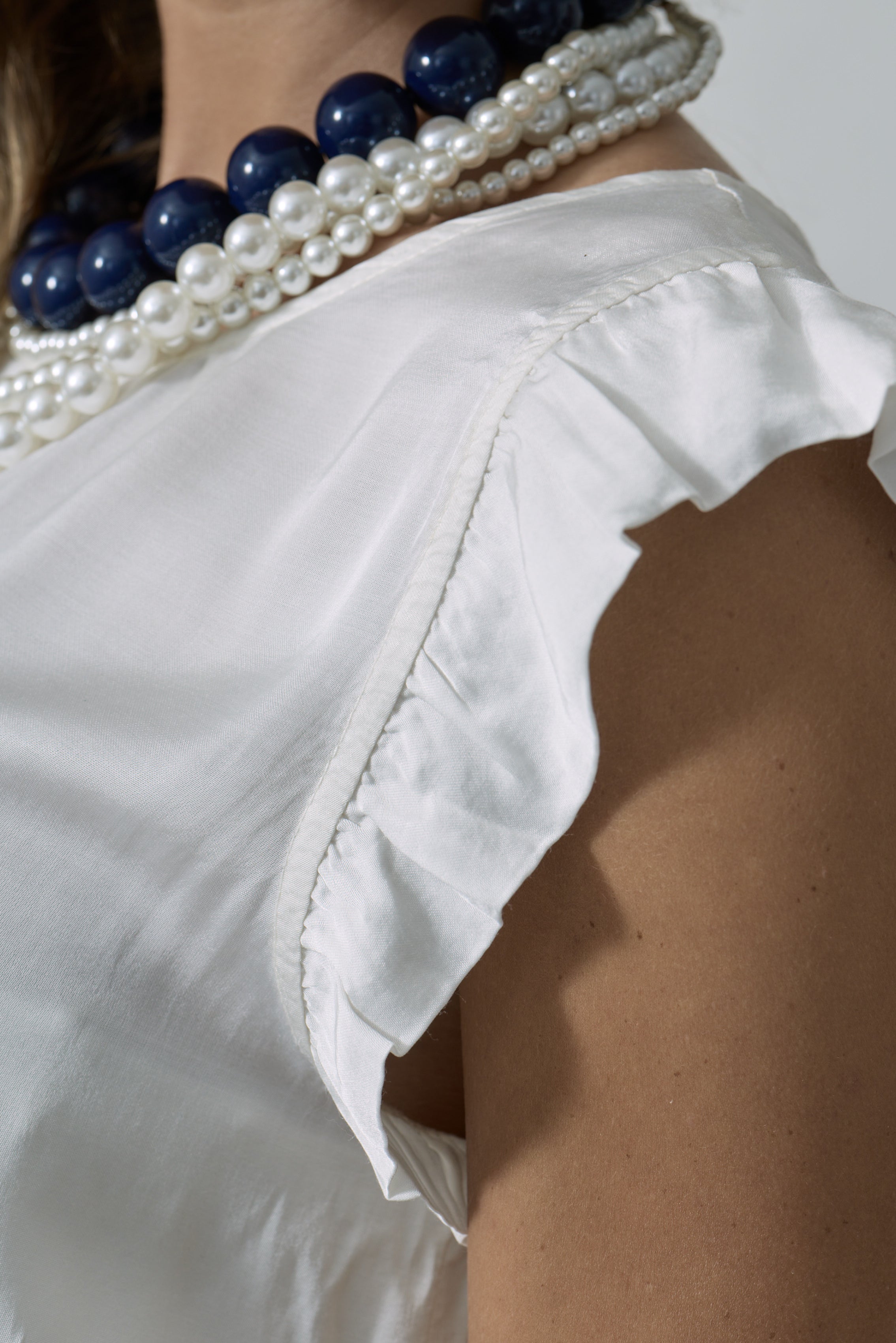 Blusa Giromanica Rouches bianco|Colore:Bianco