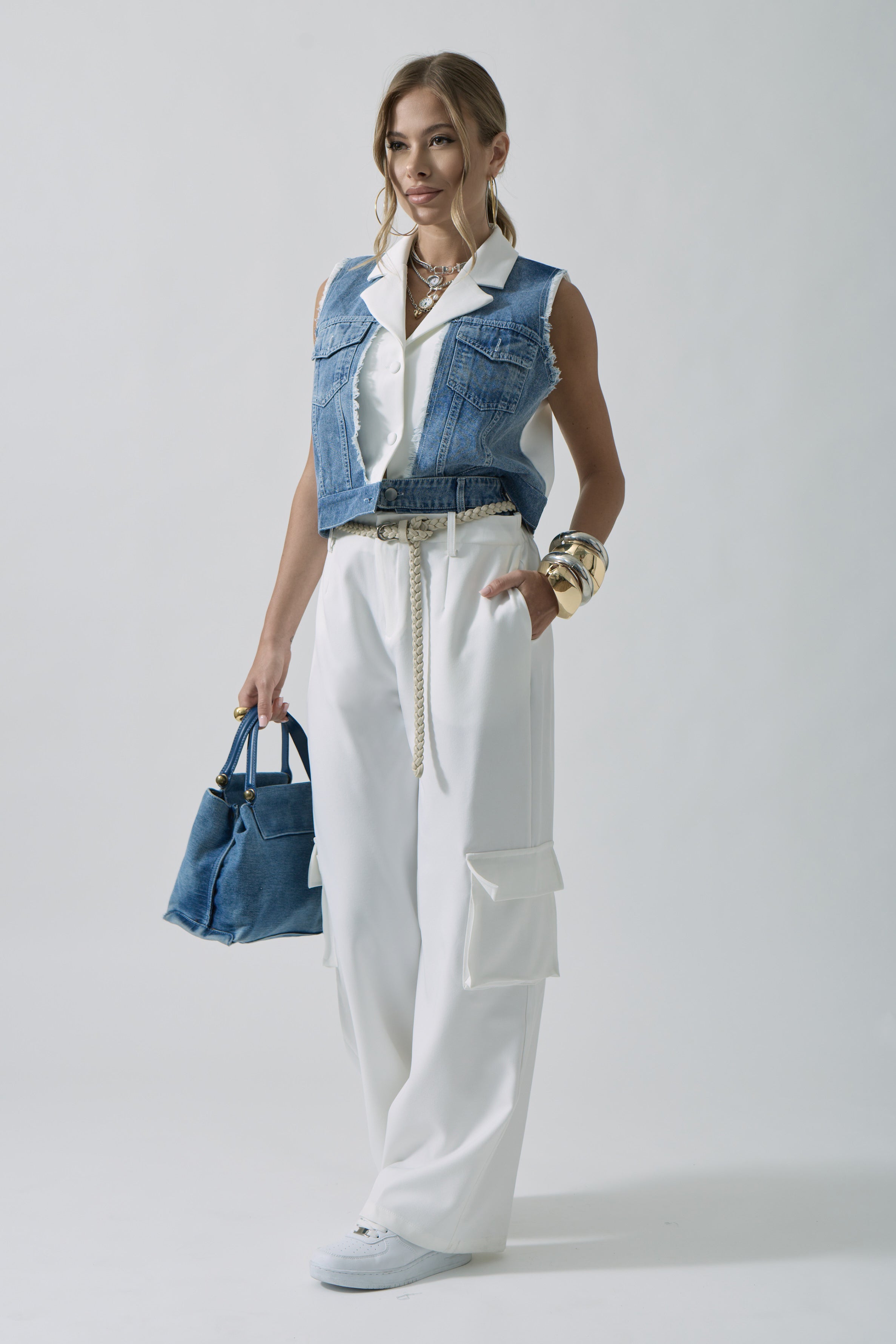 Coordinato Jeans bianco|Colore:Bianco