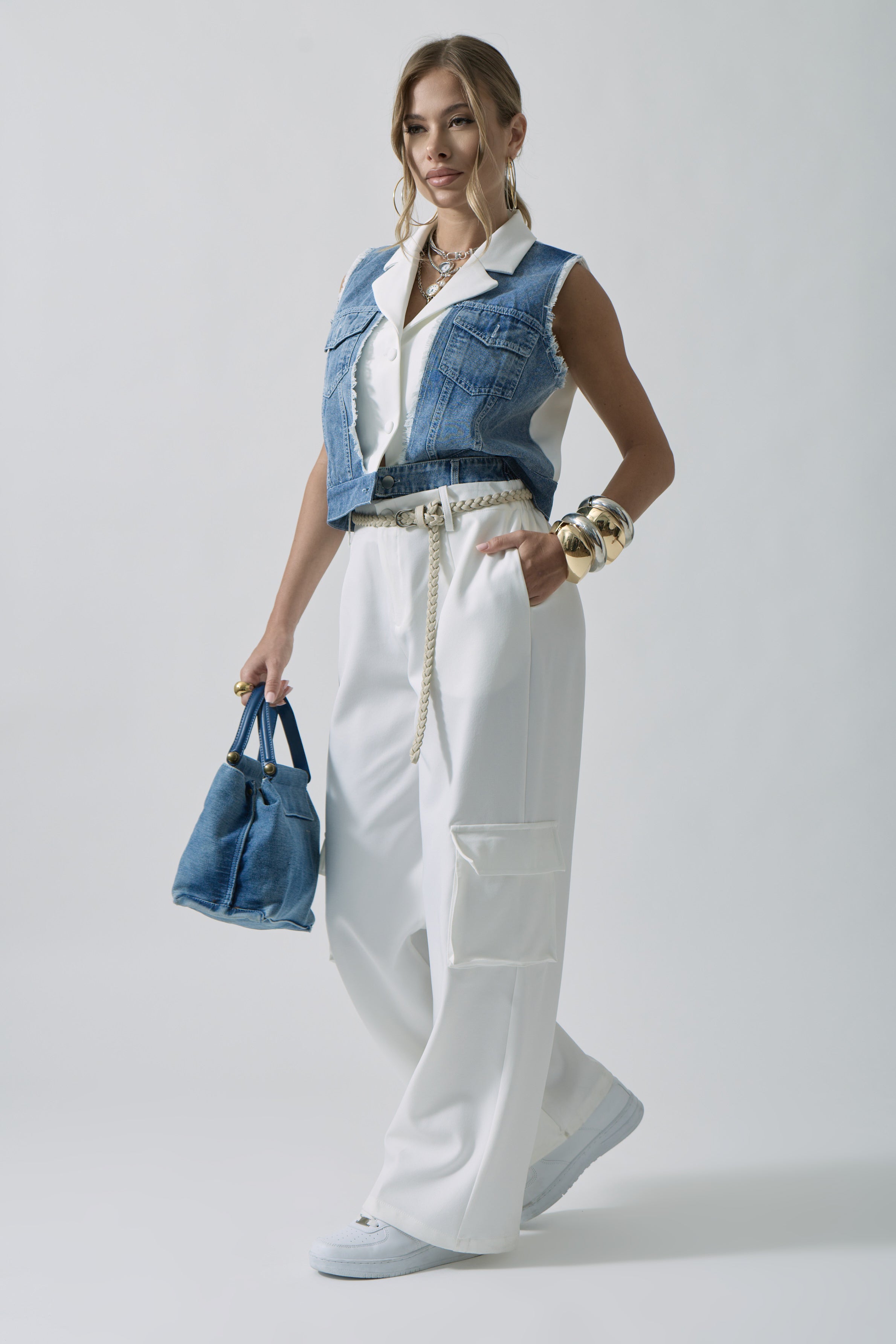 Coordinato Jeans bianco|Colore:Bianco