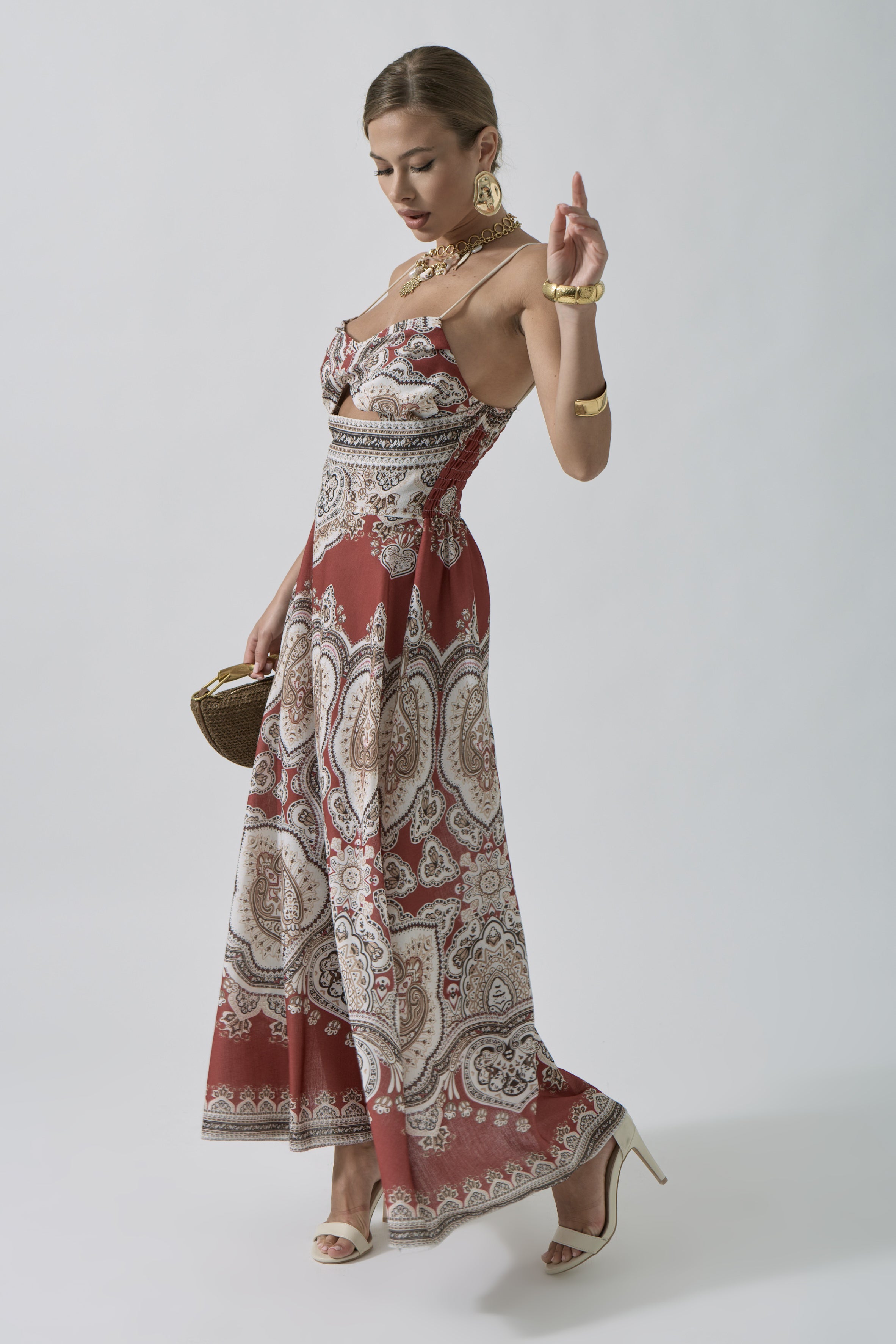 Abito India rosso india|Colore:Rosso india