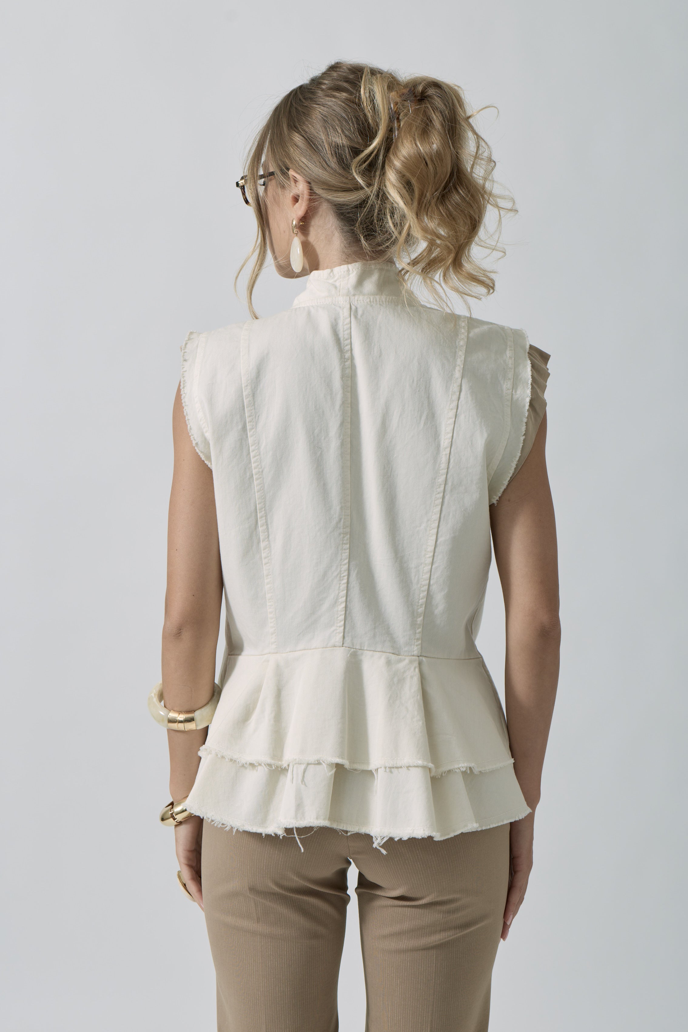 Gilet Napoleone panna|Colore:Panna