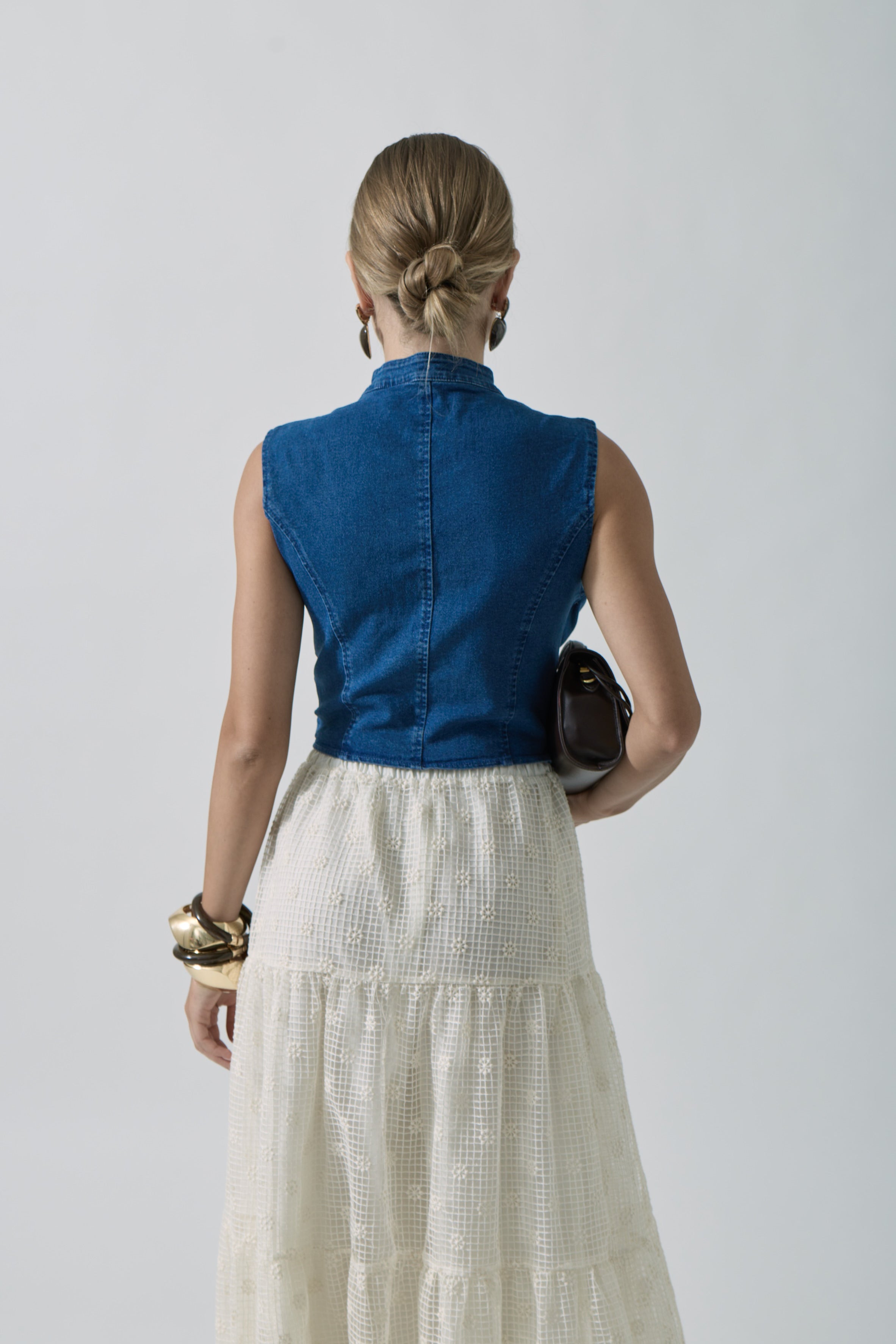 Gilet Corsetto denim|Colore:Denim