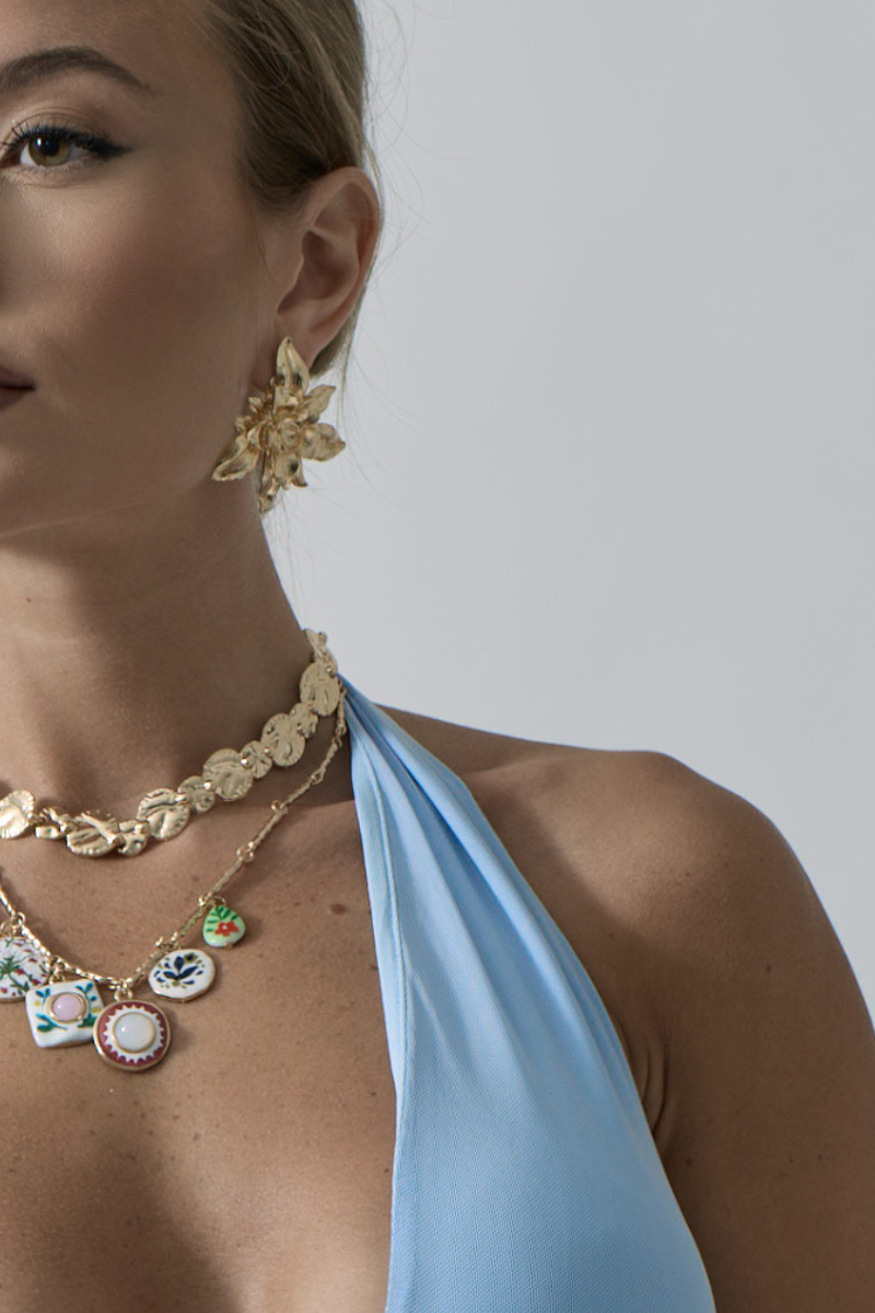 Orecchini Fiore Oro|Colore:Oro