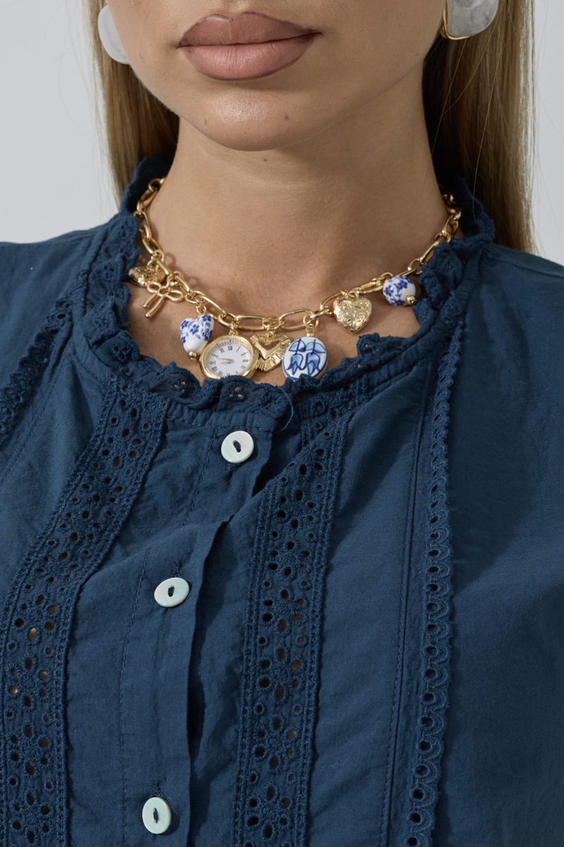 Collana Ciondoli Greek blu|Colore:Blu