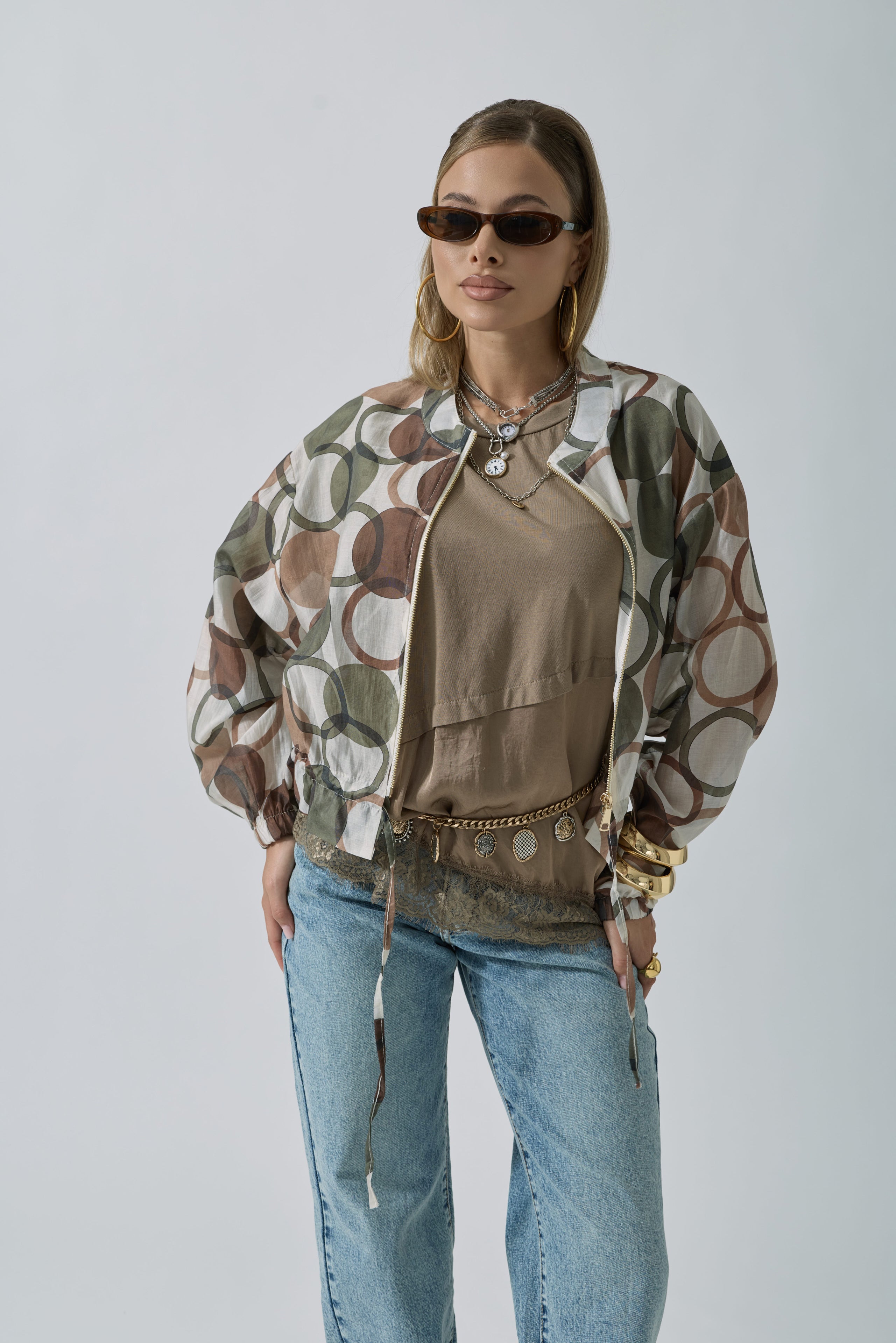 Bomber Circle Verde militare|Colore:Verde militare