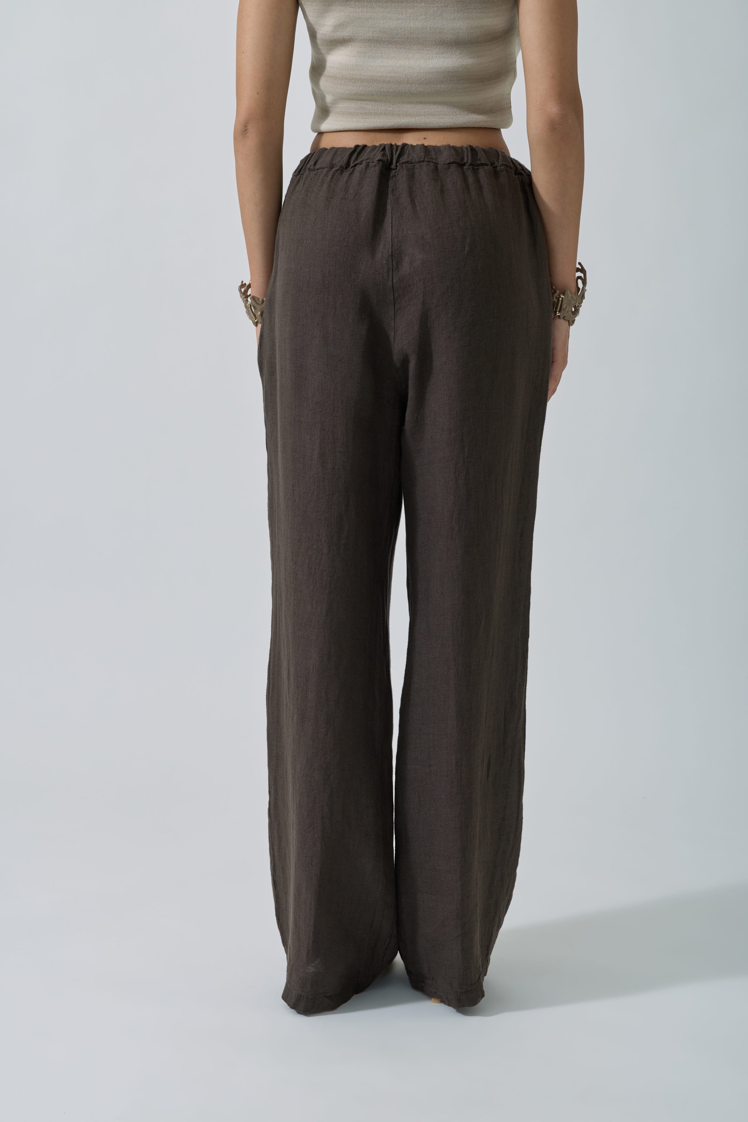 Pantalone Puro Lino Testa di moro|Colore:Testa di moro