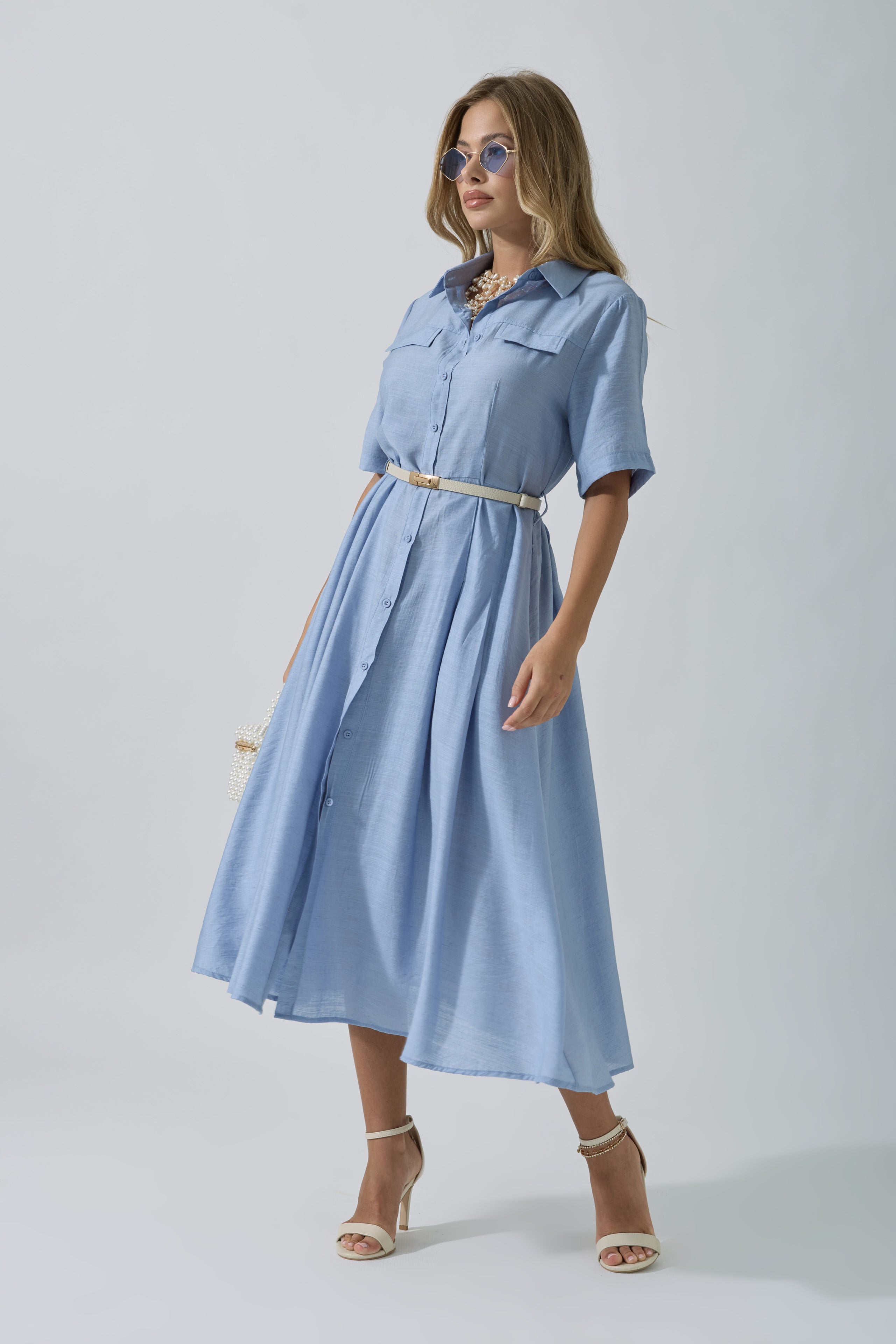 Chemisier Kiky azzurro|Colore:Azzurro