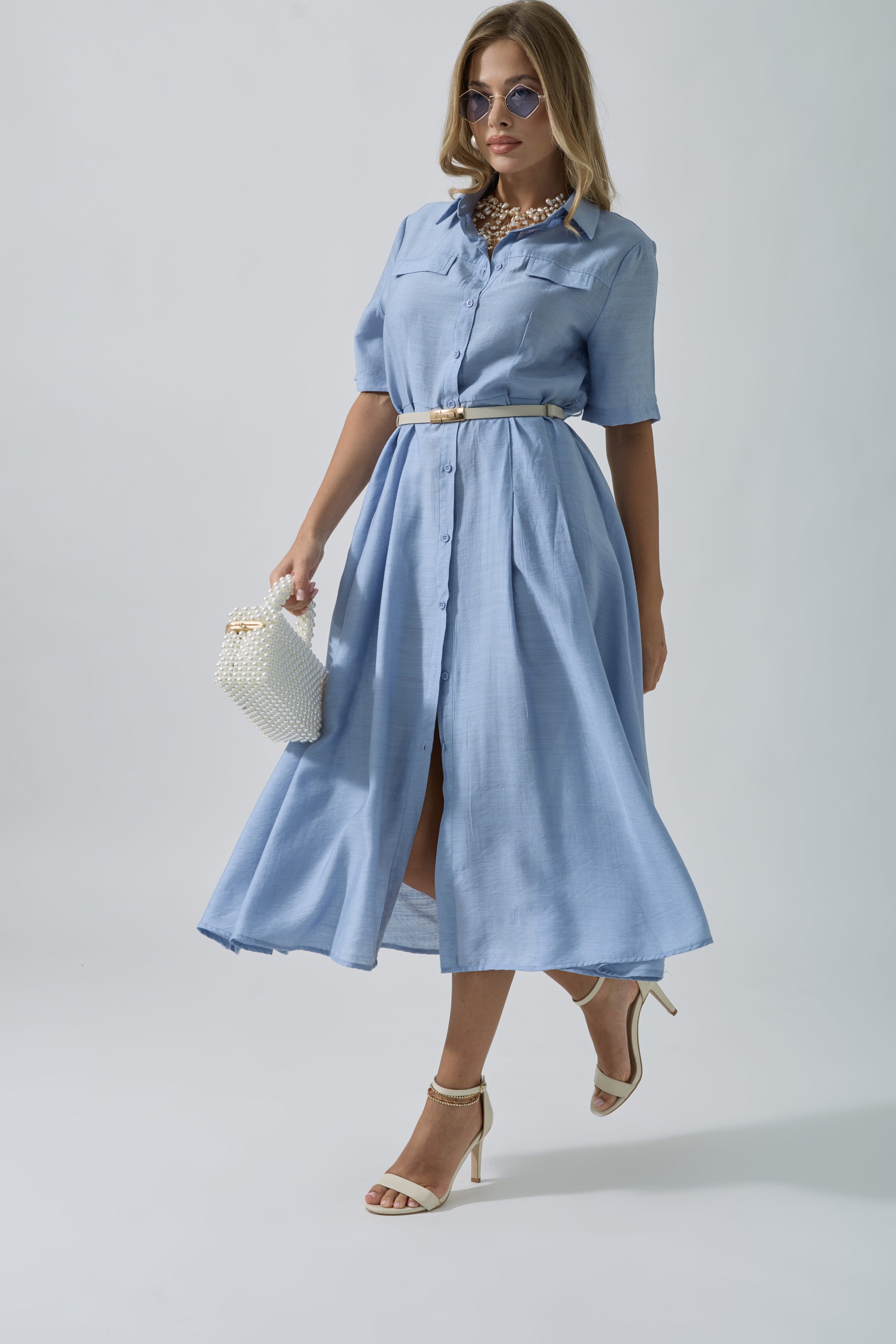 Chemisier Kiky azzurro|Colore:Azzurro