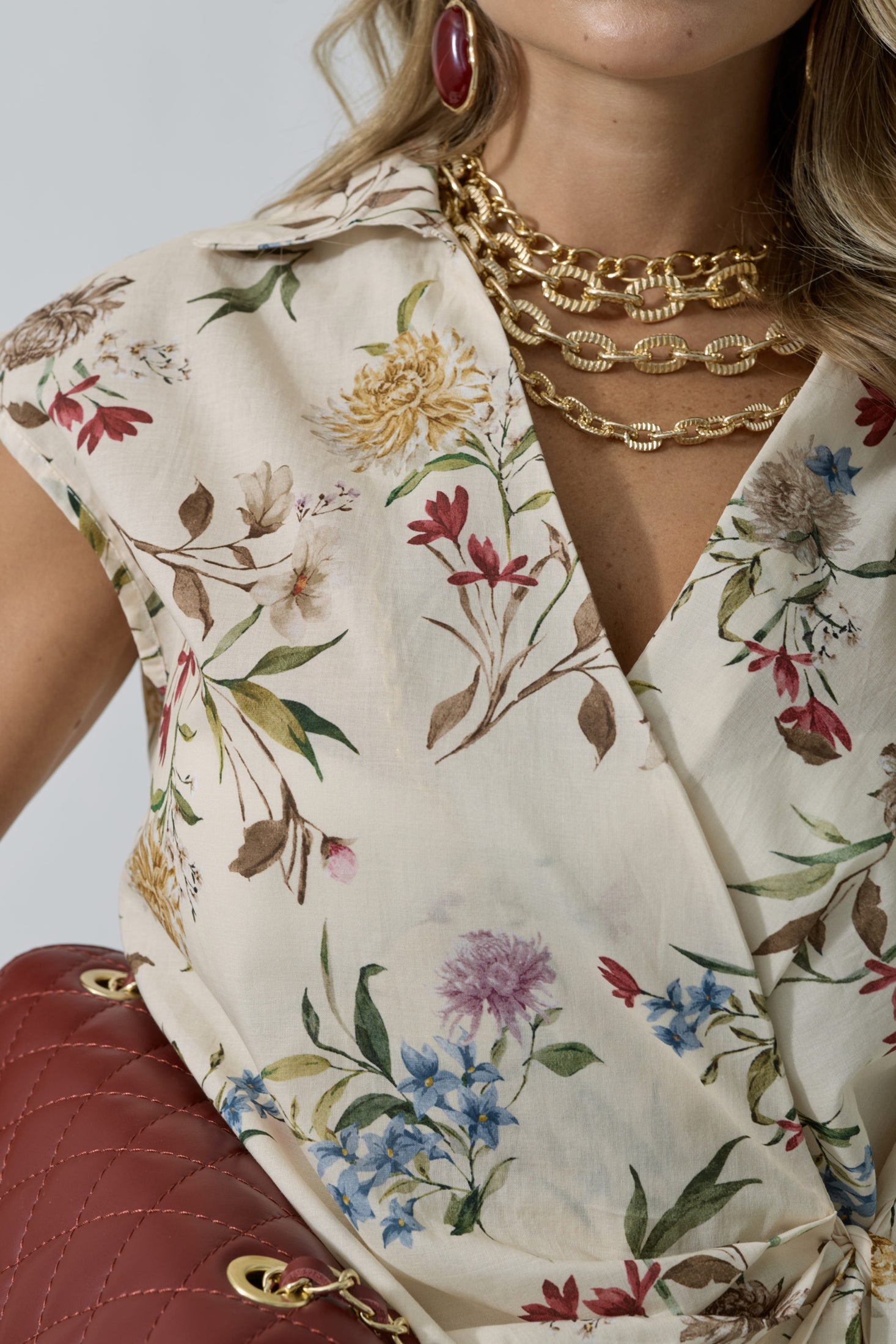 Camicia Flora beige|Colore:Beige