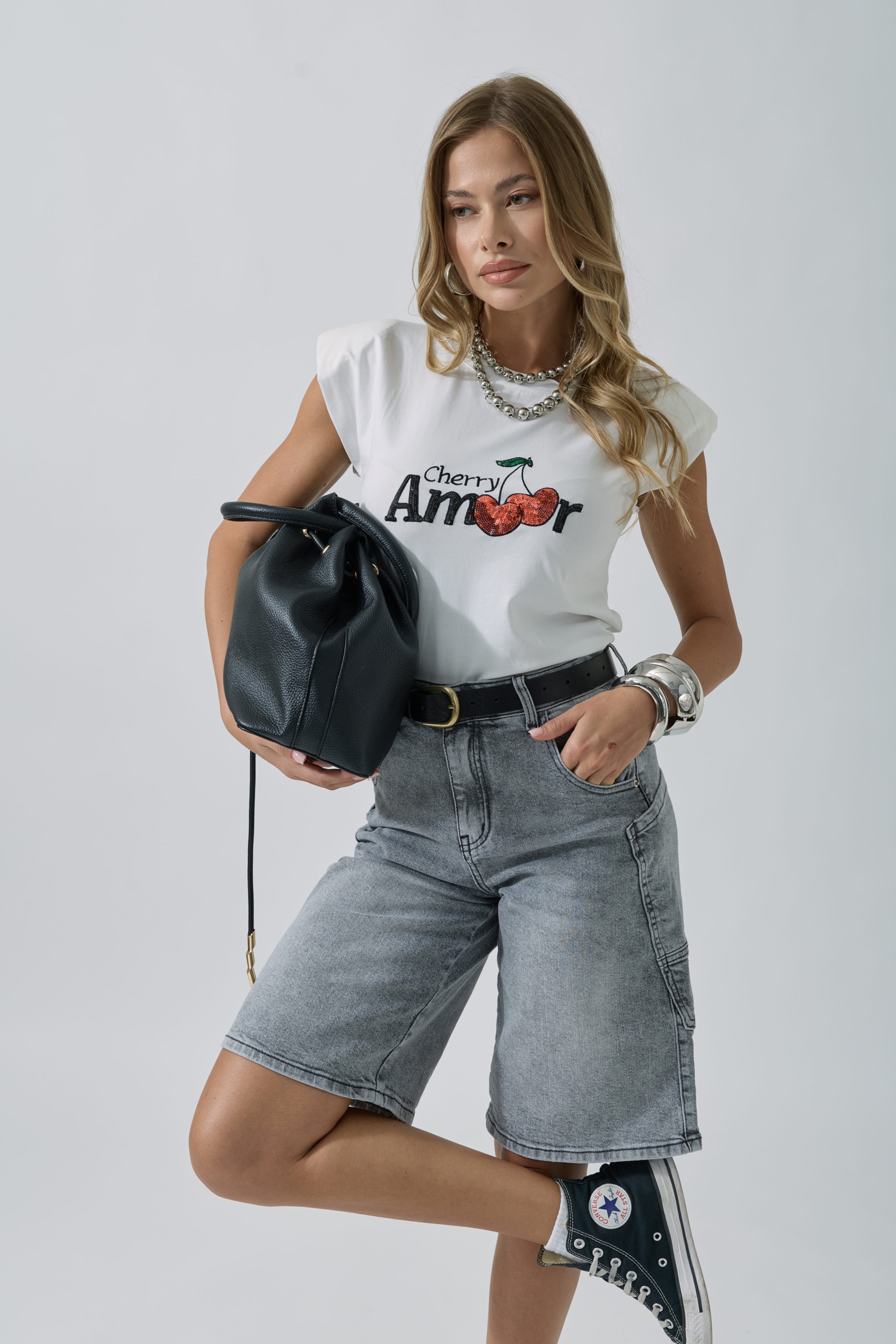 T-Shirt Cherry bianco|Colore:Bianco