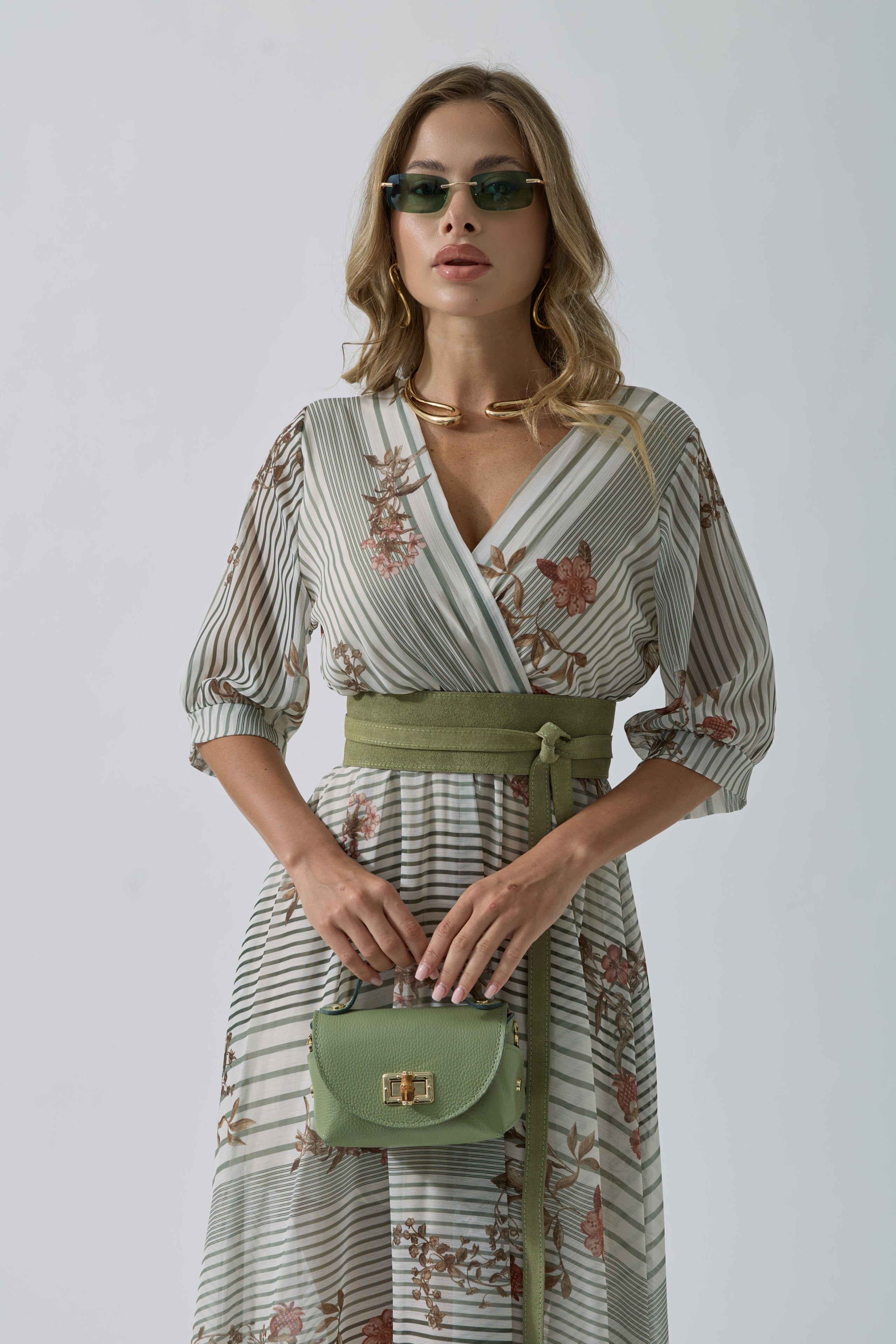 Abito Lungo Marine Verde militare|Colore:Verde militare