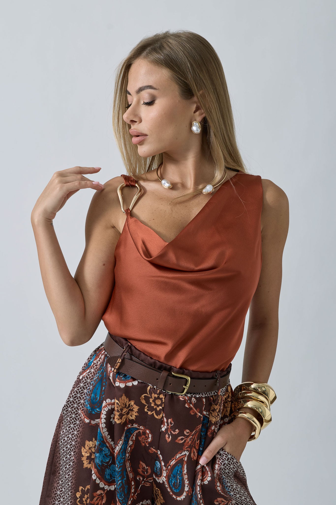 Blusa Chloe coccio|Colore:Coccio