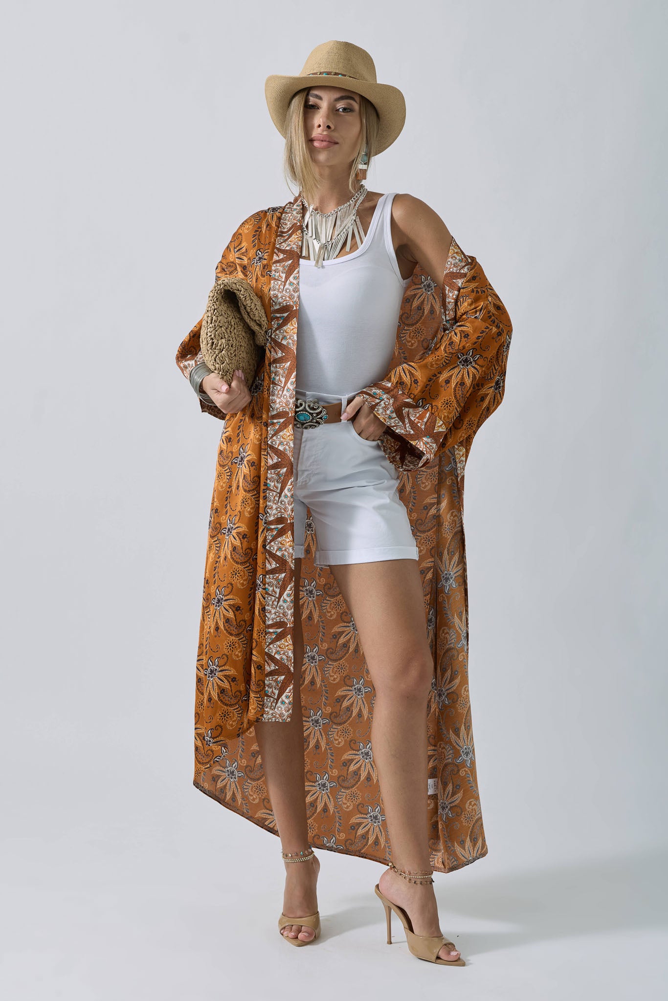 Kimono Jaipur coccio|Colore:Coccio