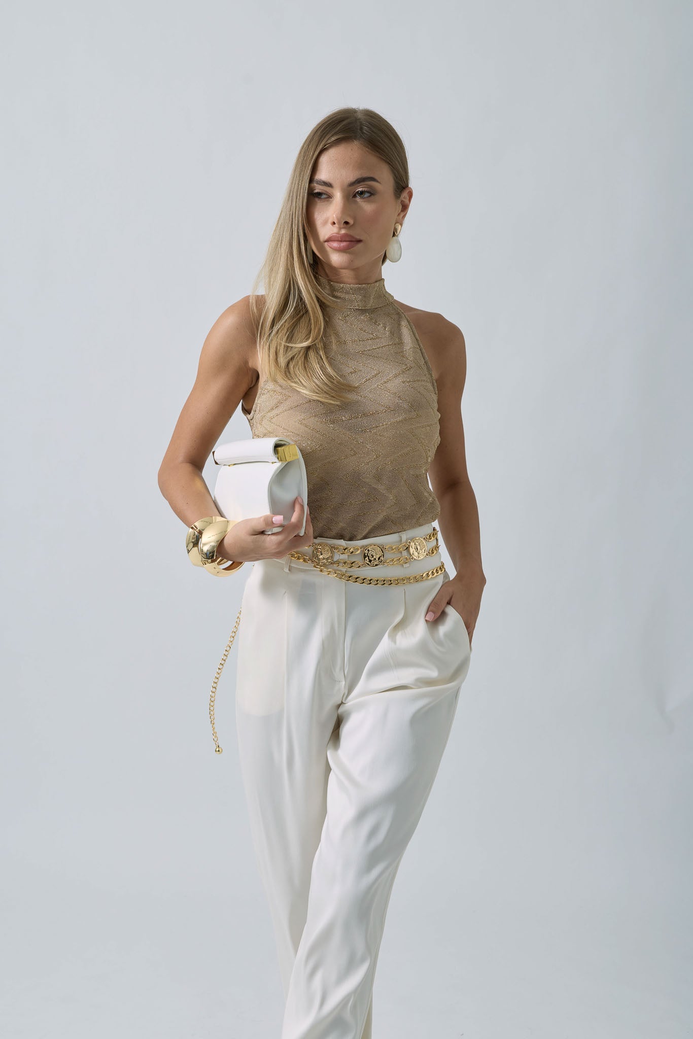 Blusa Con Fiocco beige|Colore:Beige