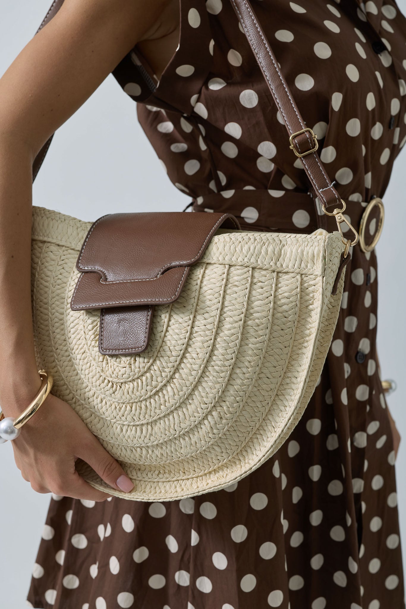Borsa In Rafia Anita beige chiaro|Colore:Beige chiaro