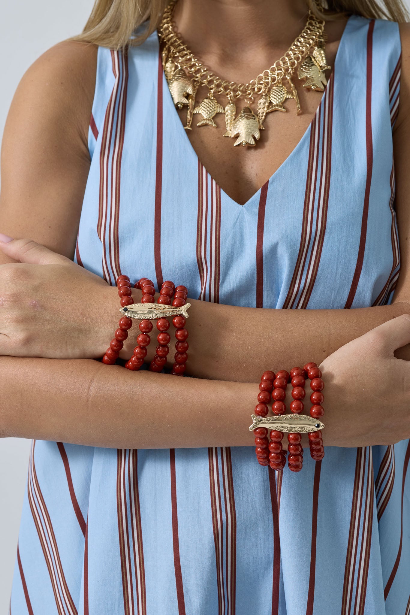 Bracciale Perle Fish Rosso india|Colore:Rosso india