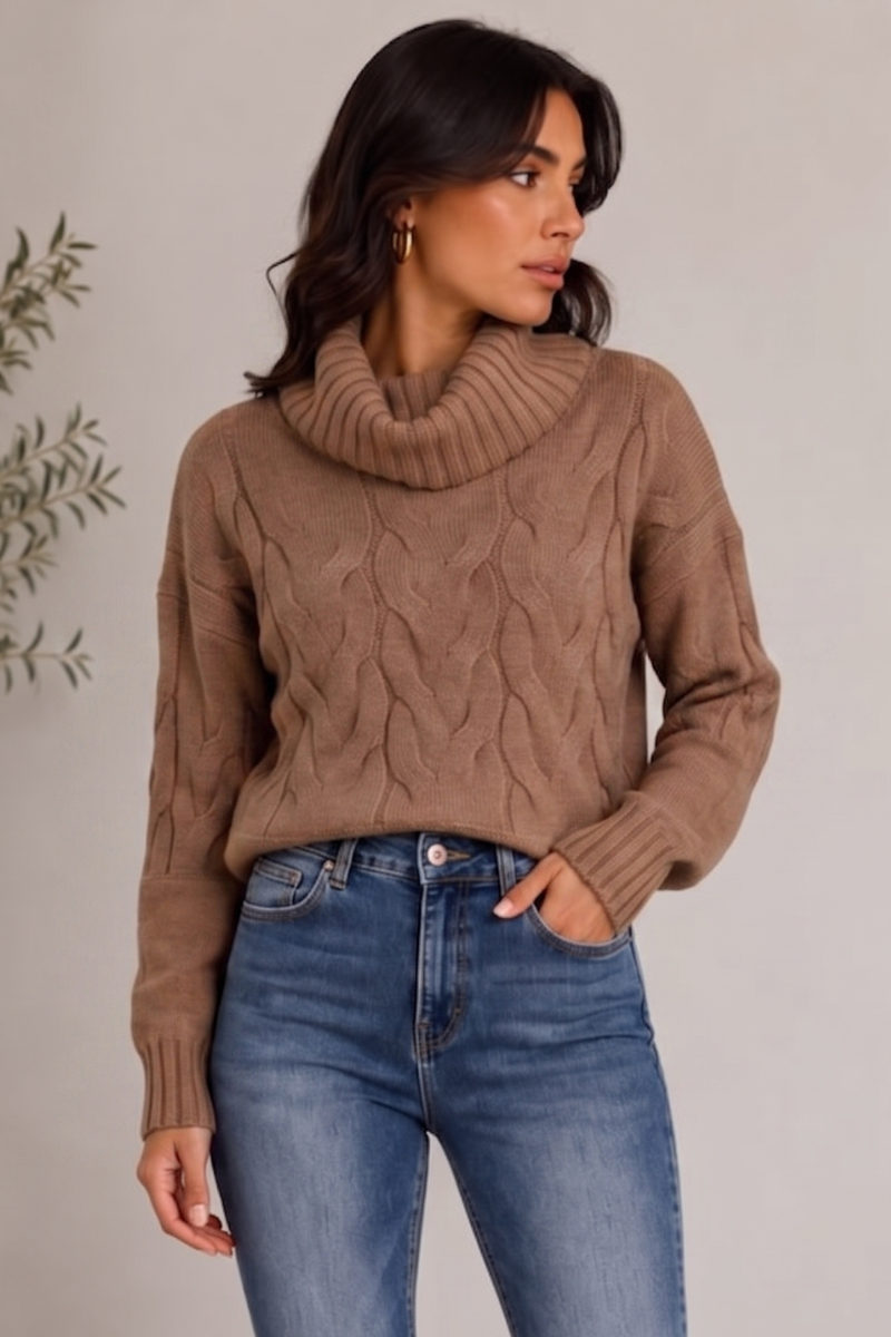 Pull Treccia Tabacco|Colore:Tabacco