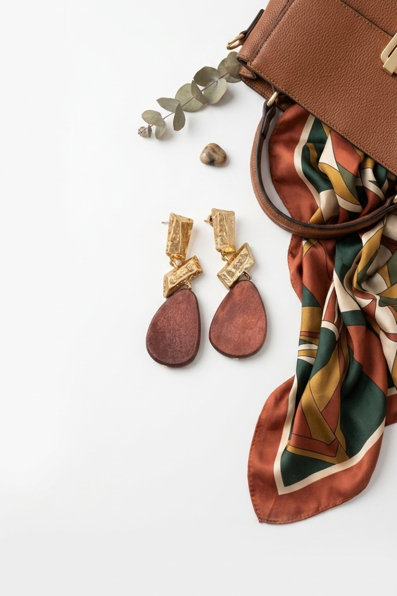 Orecchini Legno cacao|Colore:Cacao
