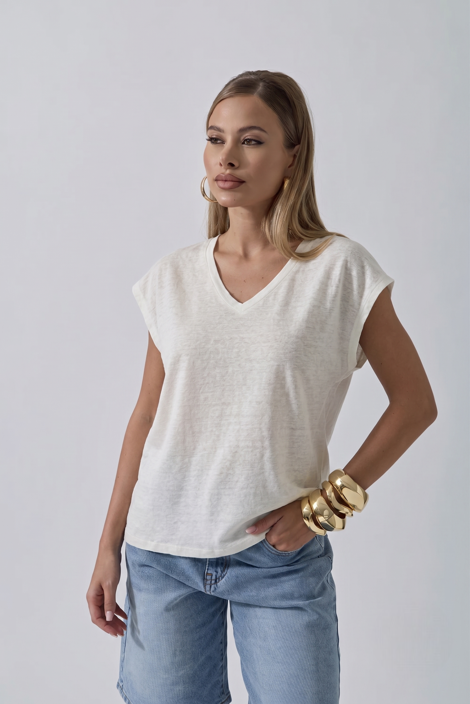 Maglia Arya 100% Lino beige|Colore:Beige