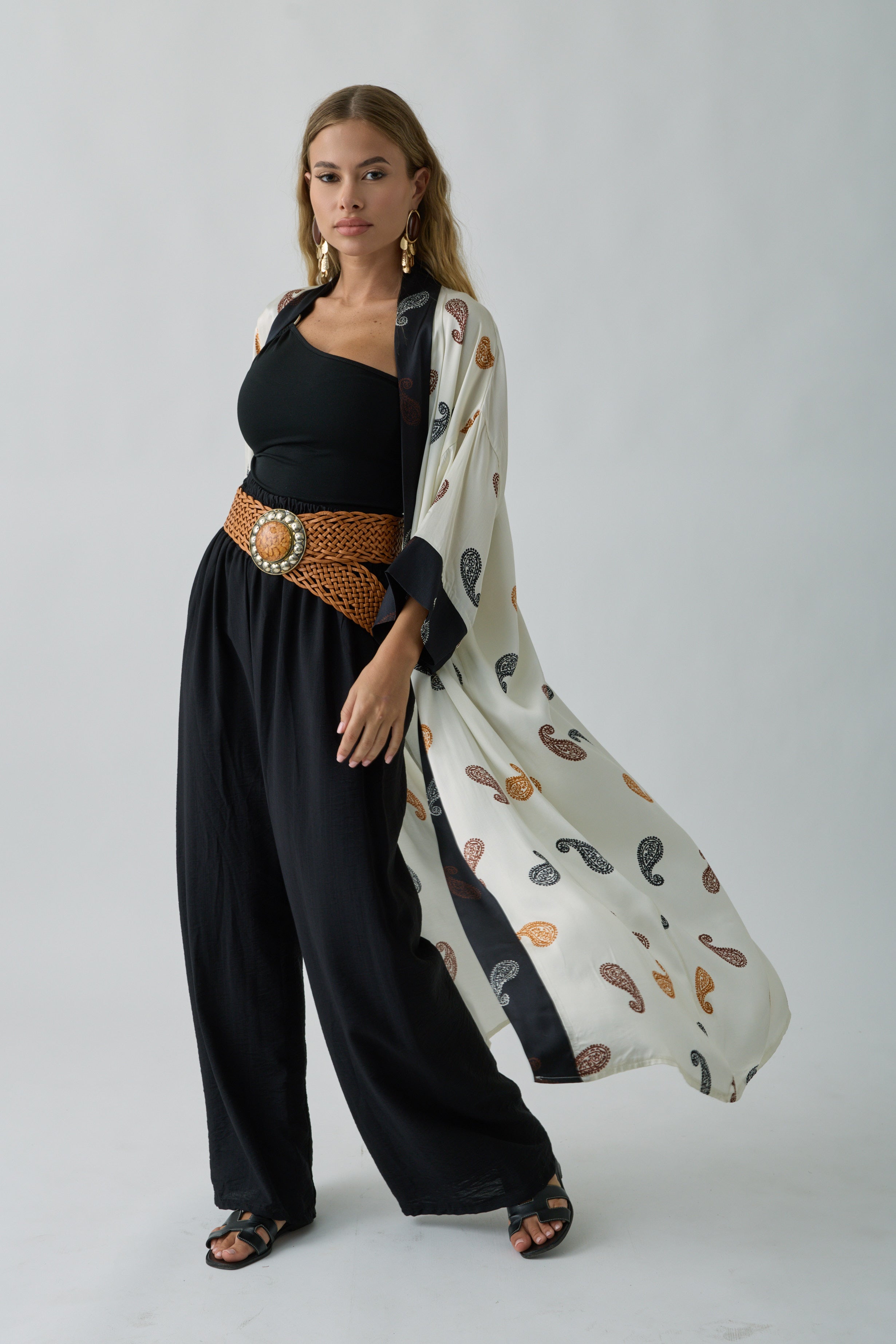 Pantalone Palazzo Con Molla nero|Colore:Nero