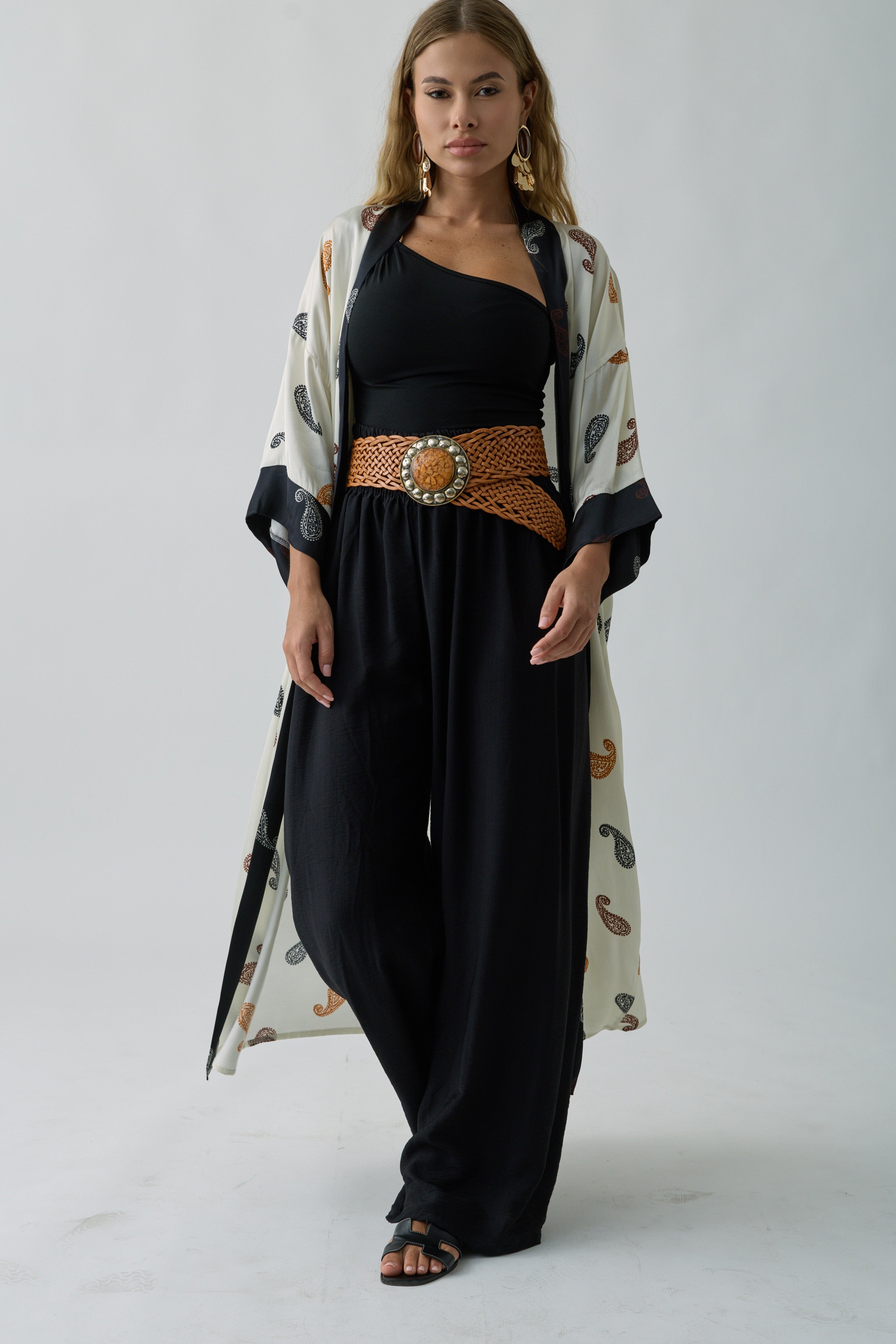 Pantalone Palazzo Con Molla nero|Colore:Nero