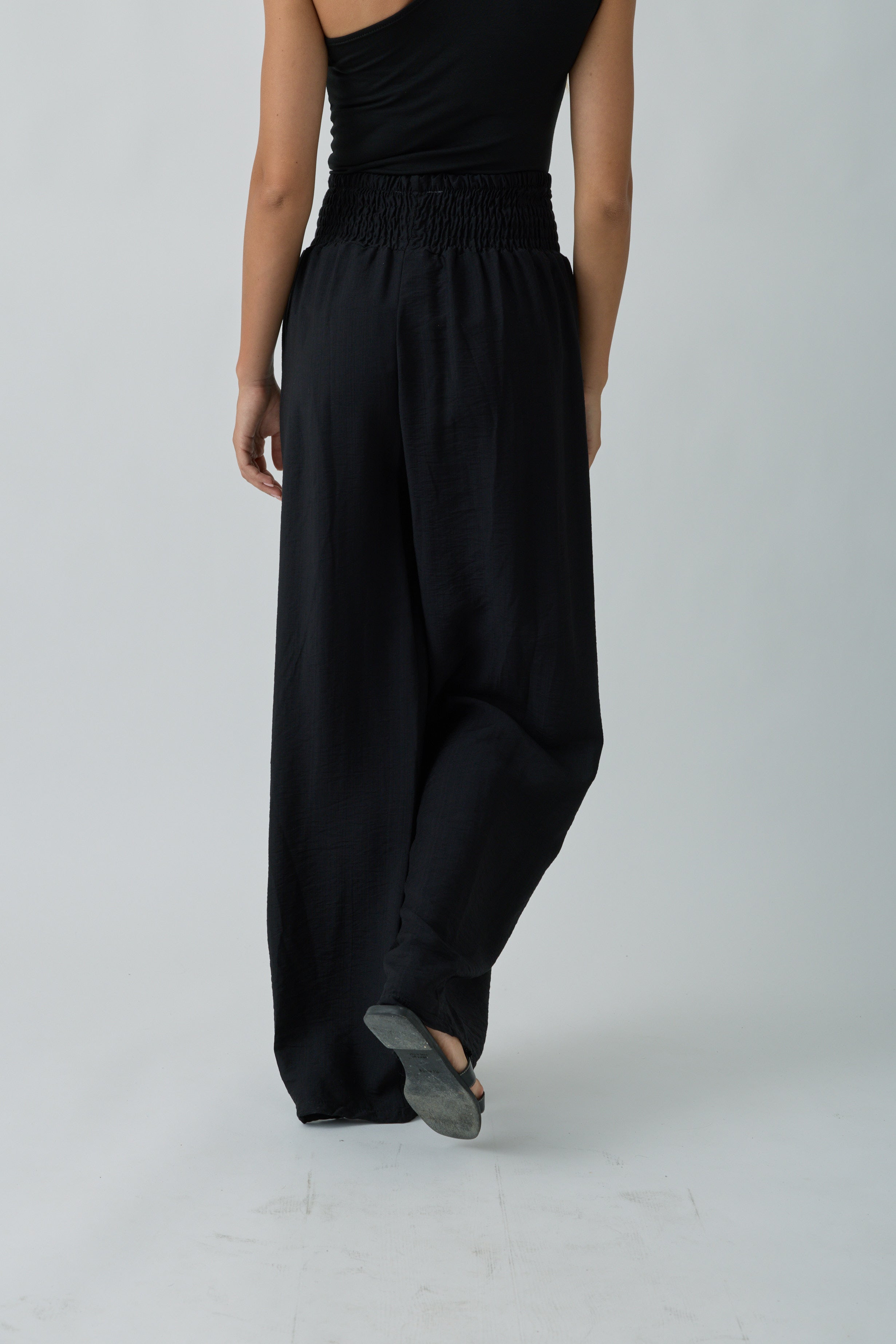 Pantalone Palazzo Con Molla nero|Colore:Nero