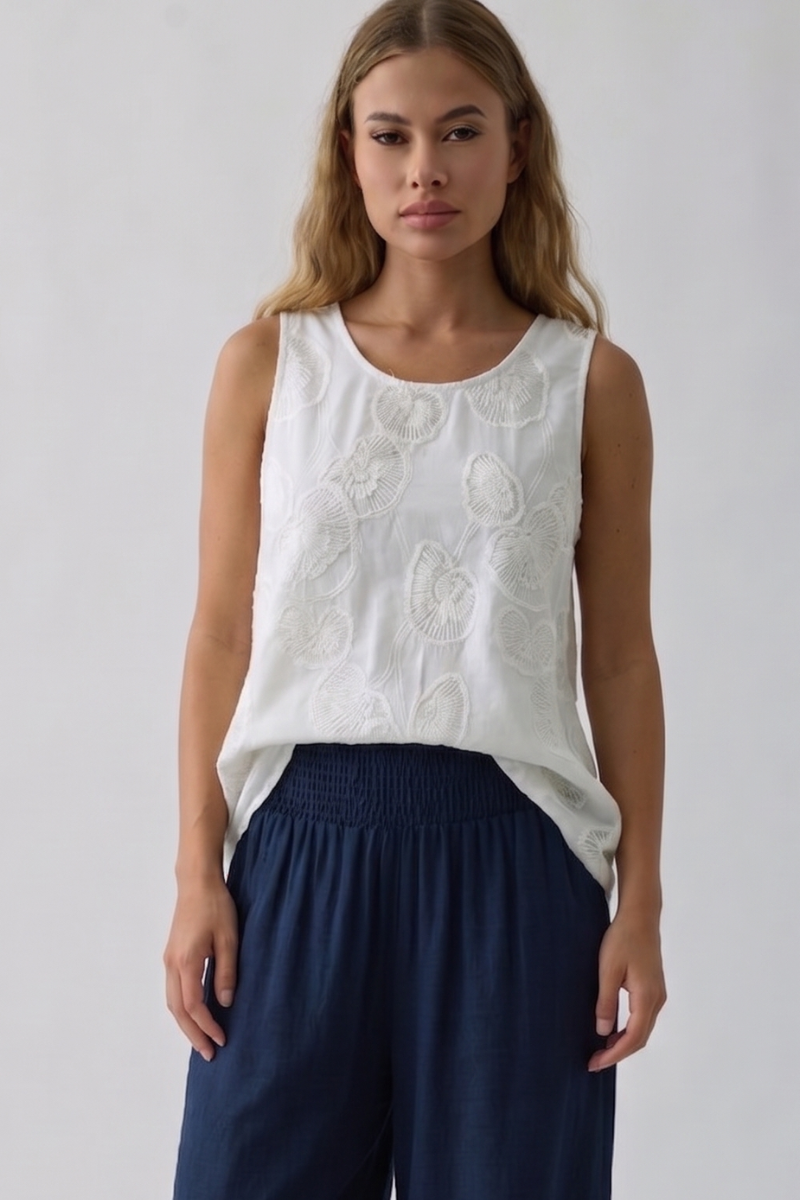 Blusa Ricamata bianco|Colore:Bianco