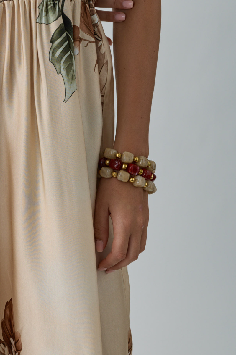 Bracciale Stone Bordeaux|Colore:Bordeaux