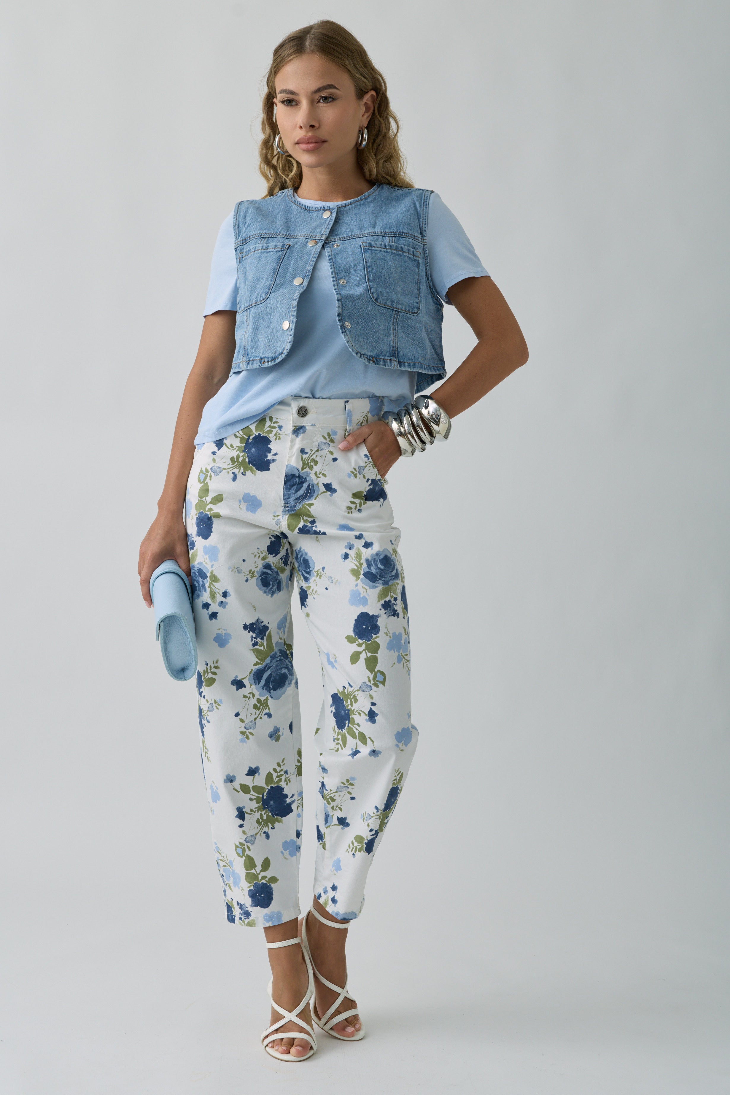 Pantalone Fiori avion|Colore:Avion