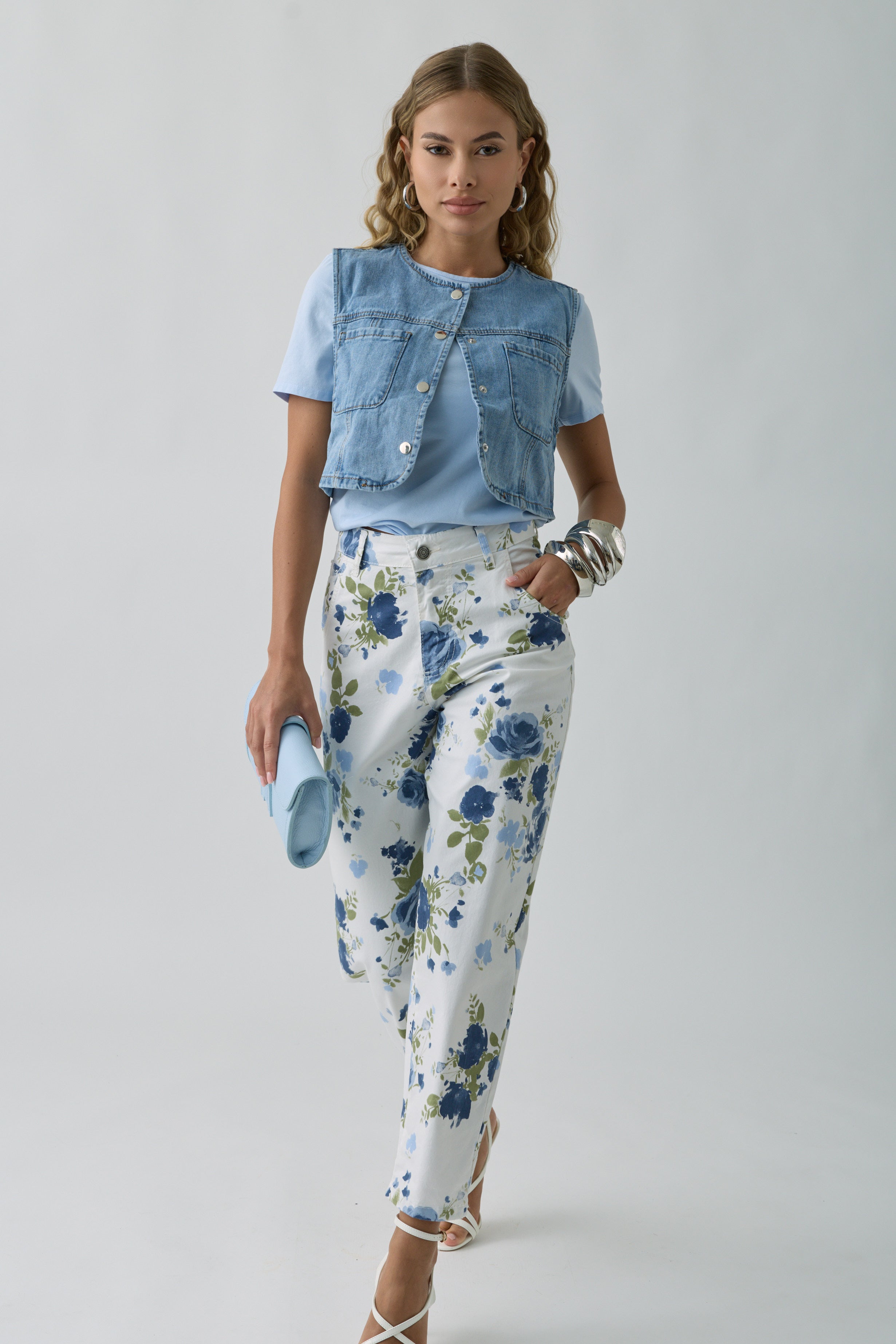 Pantalone Fiori avion|Colore:Avion