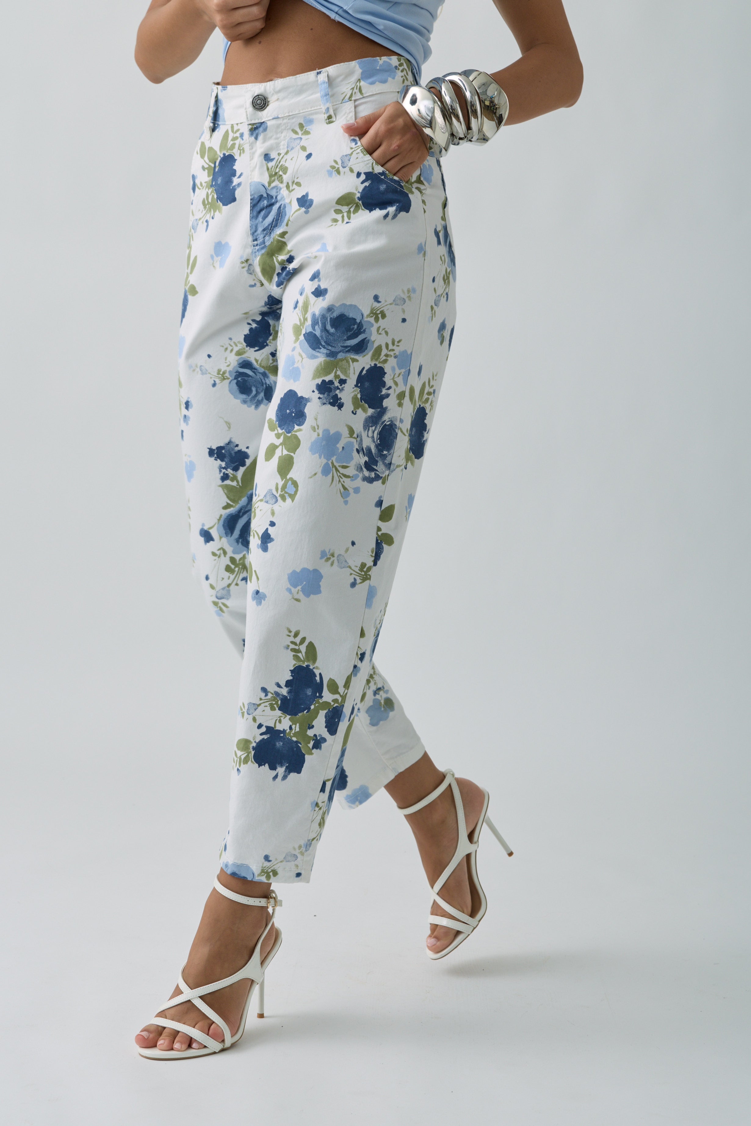 Pantalone Fiori avion|Colore:Avion