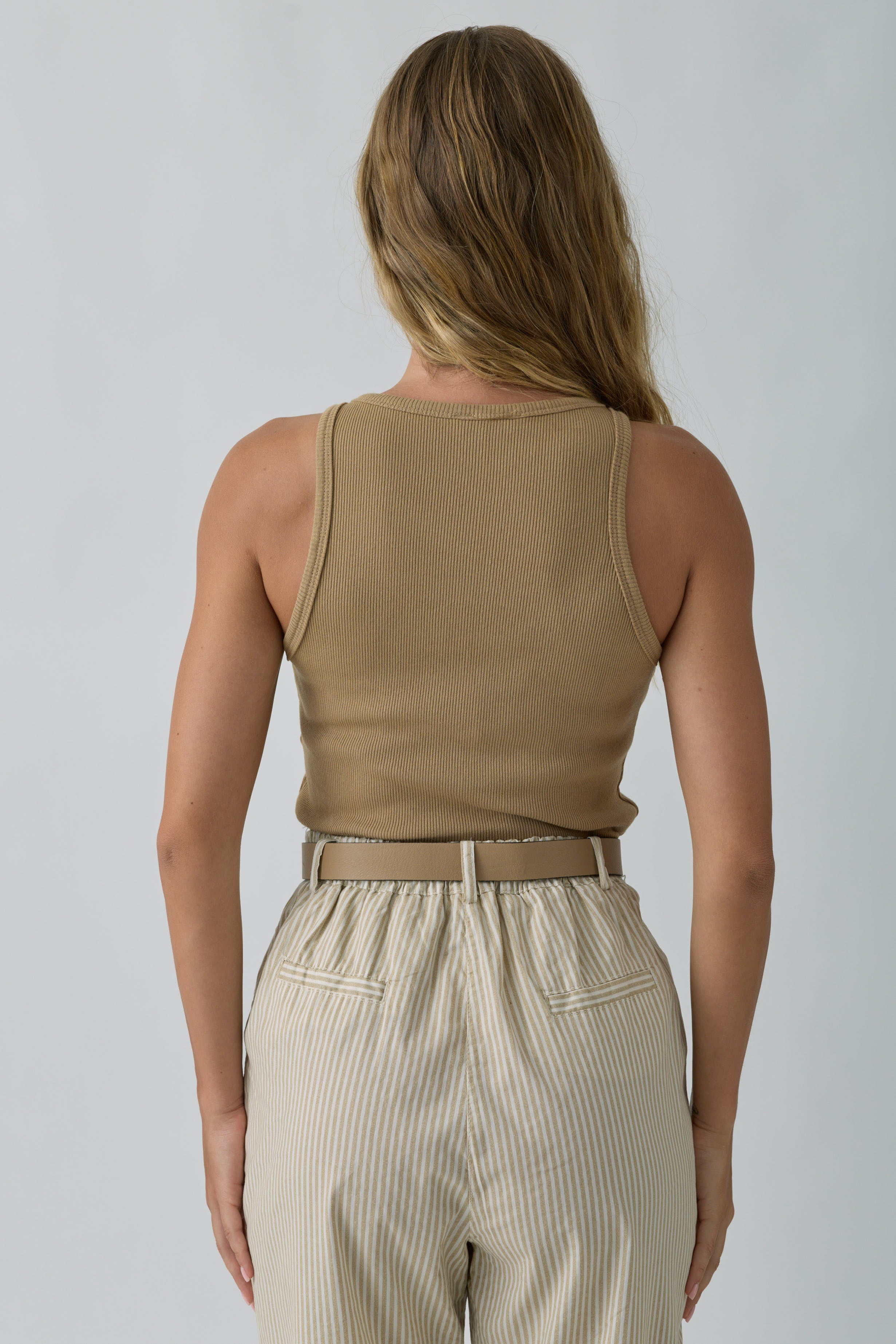 Canotta Crop Costine cammello|Colore:Cammello