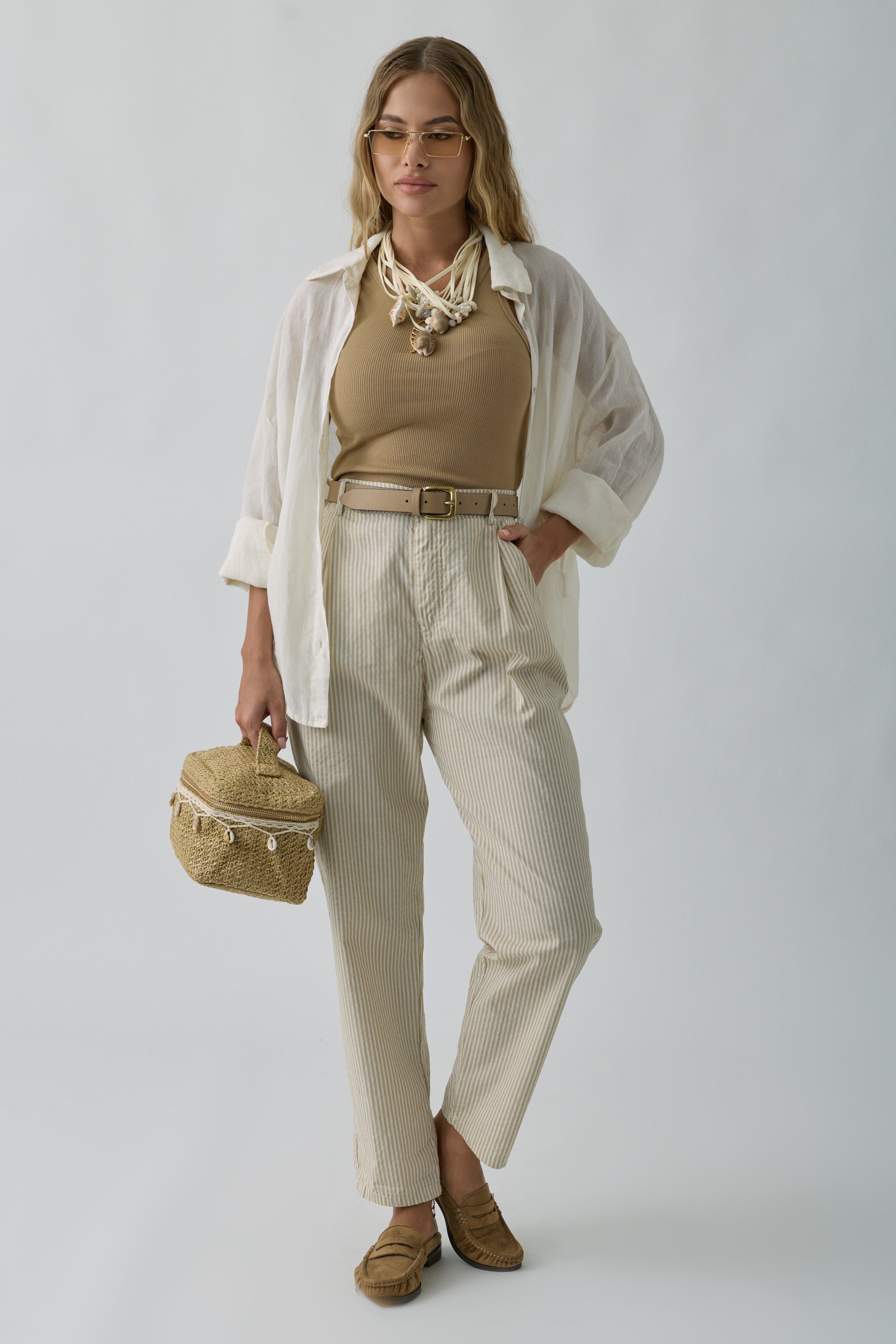 Pantalone Capri beige|Colore:Beige