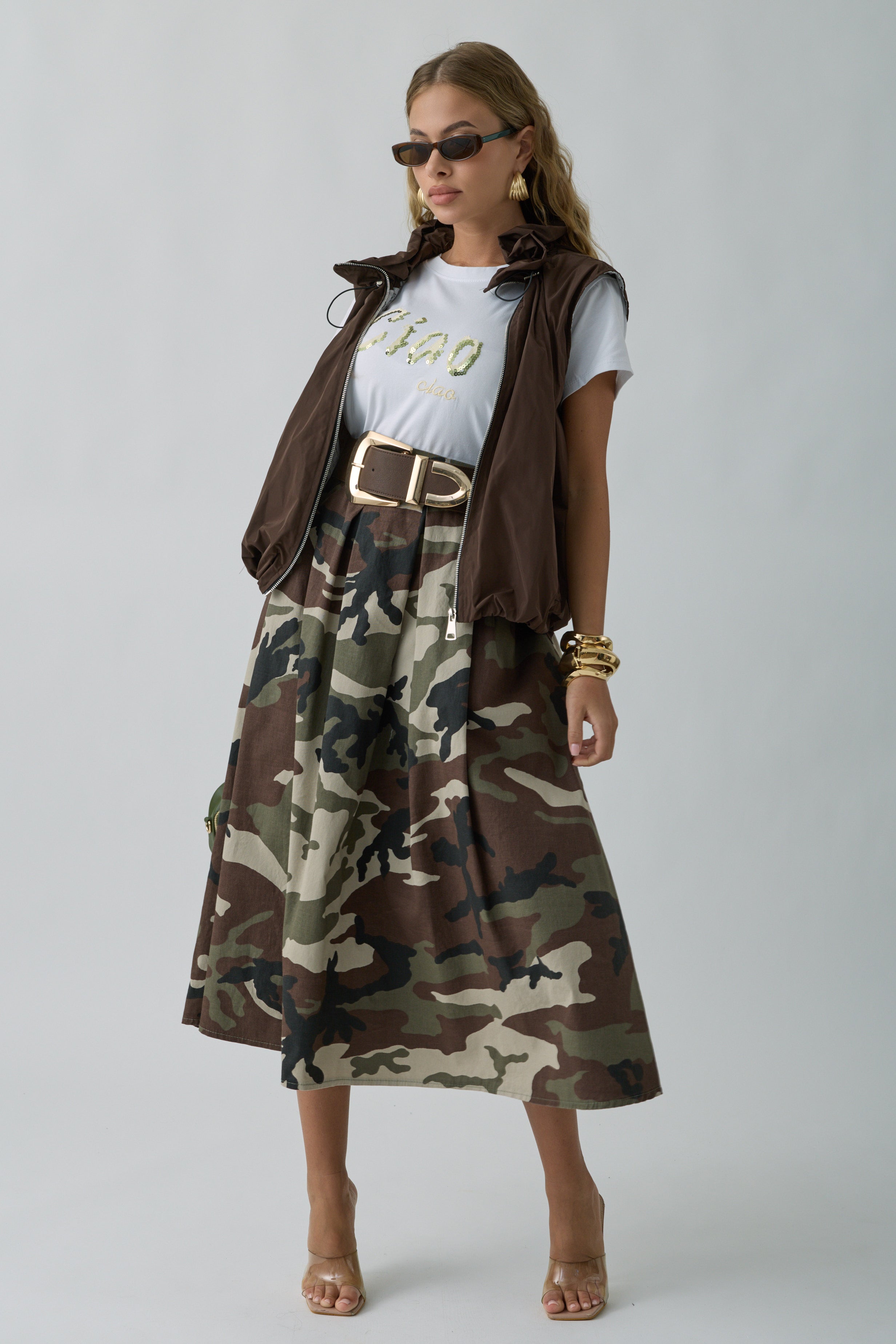 Gonna Camouflage verde|Colore:Verde