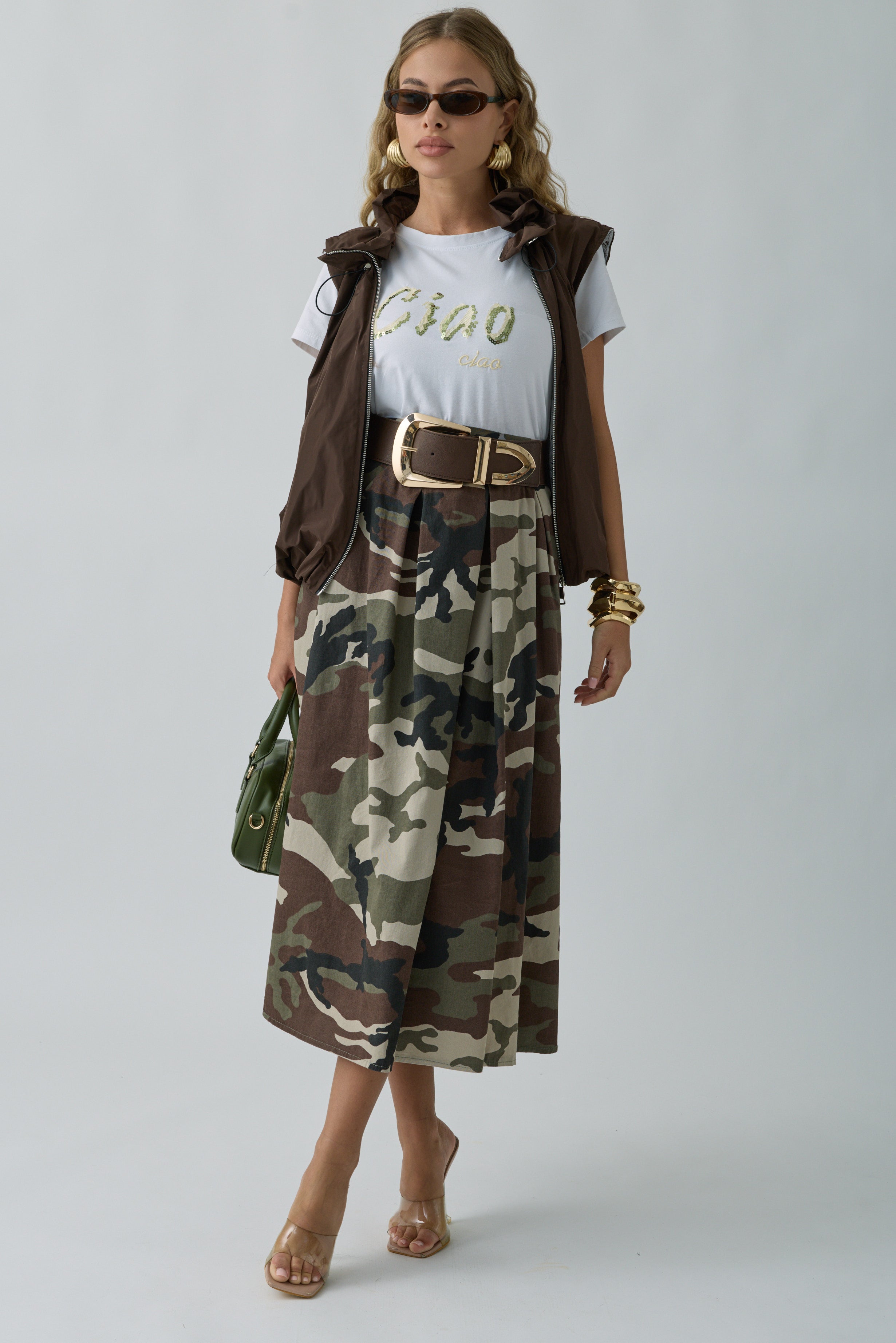 Gonna Camouflage verde|Colore:Verde