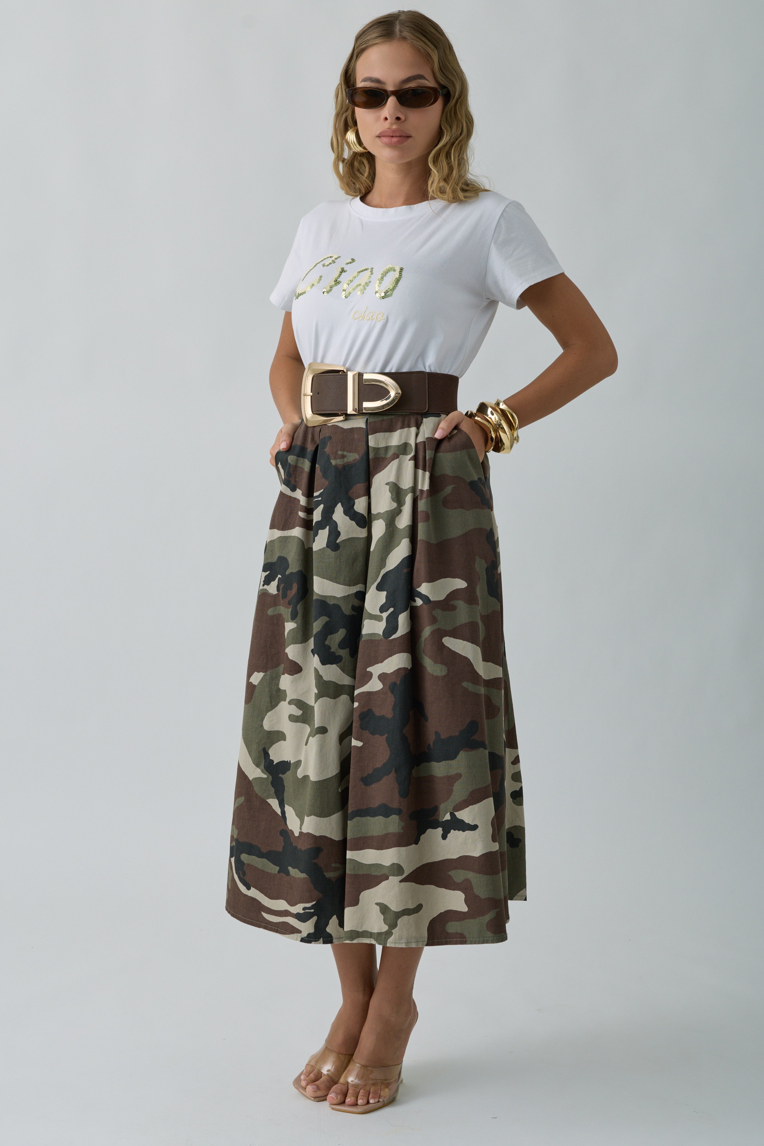 Gonna Camouflage verde|Colore:Verde