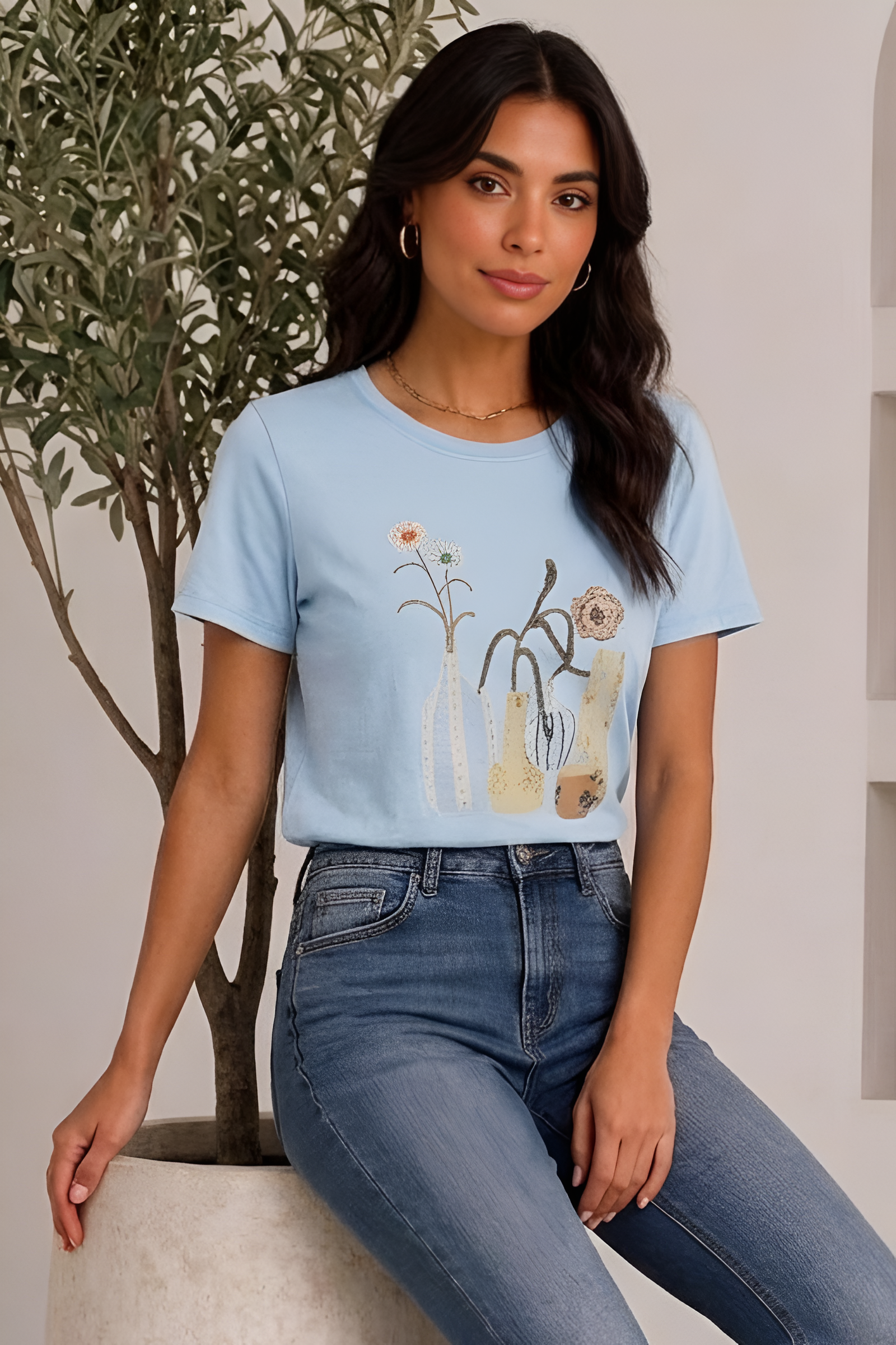 T-Shirt Art Celeste|Colore:Celeste
