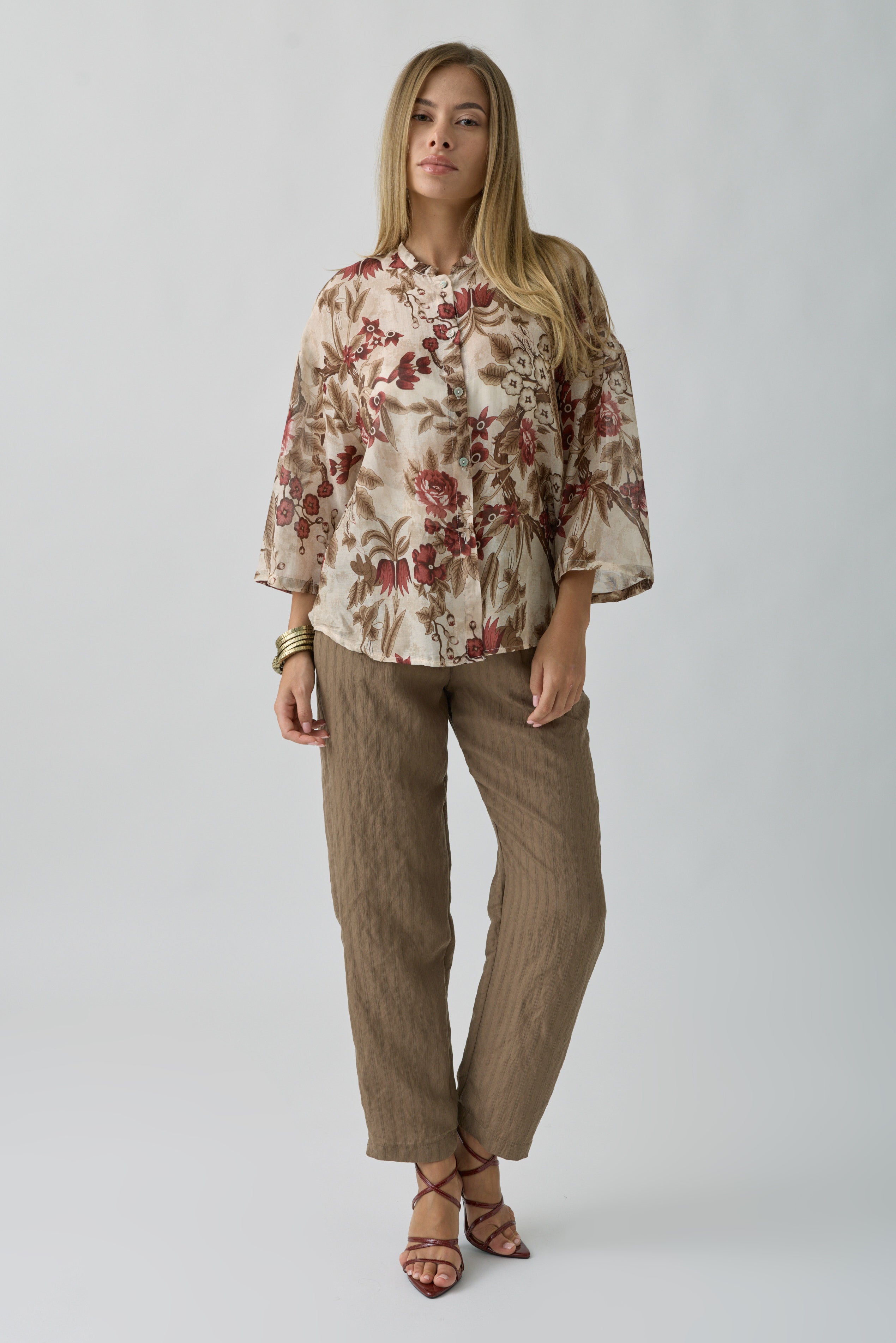 Pantalone Rigato fango|Colore:Fango