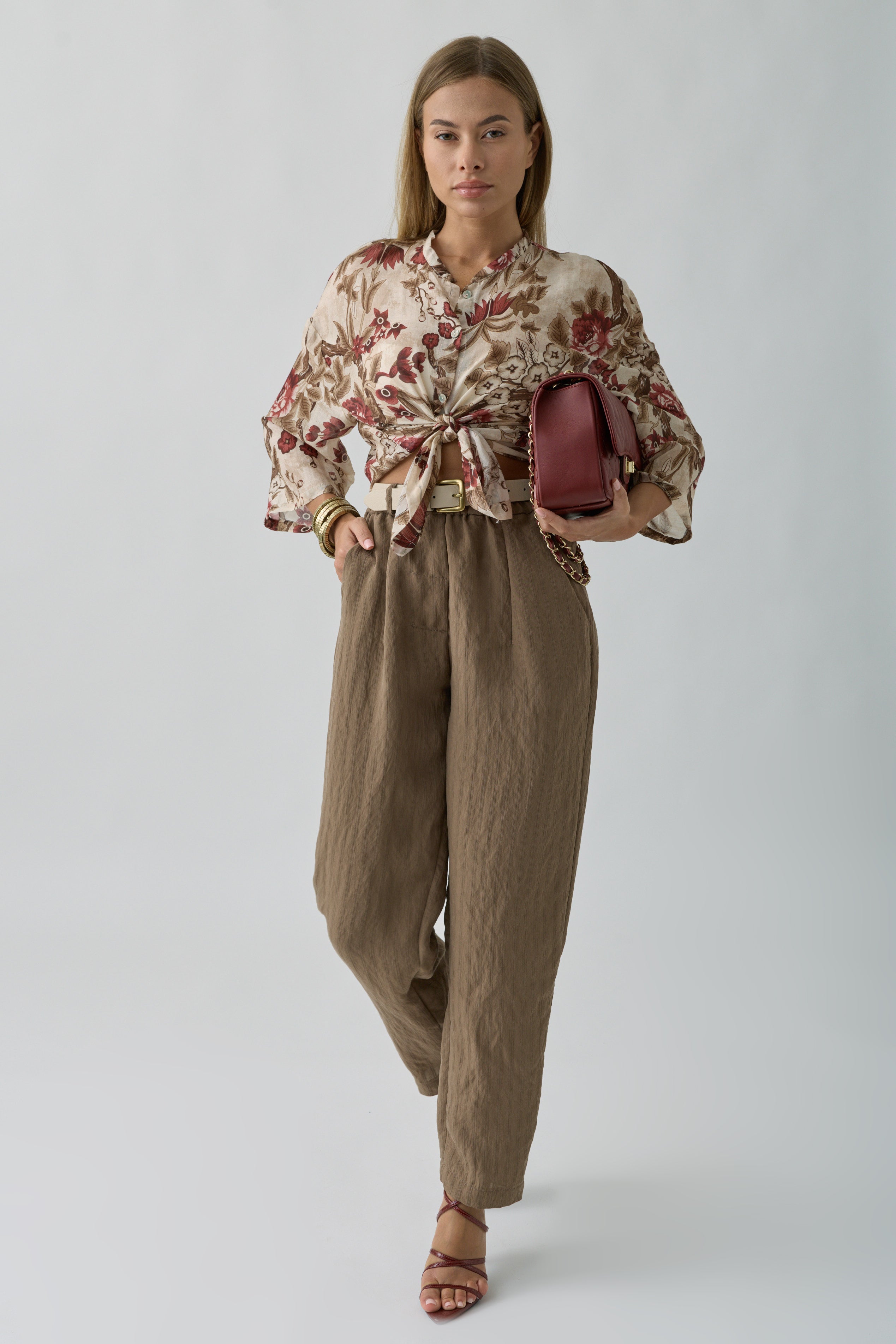 Pantalone Rigato fango|Colore:Fango