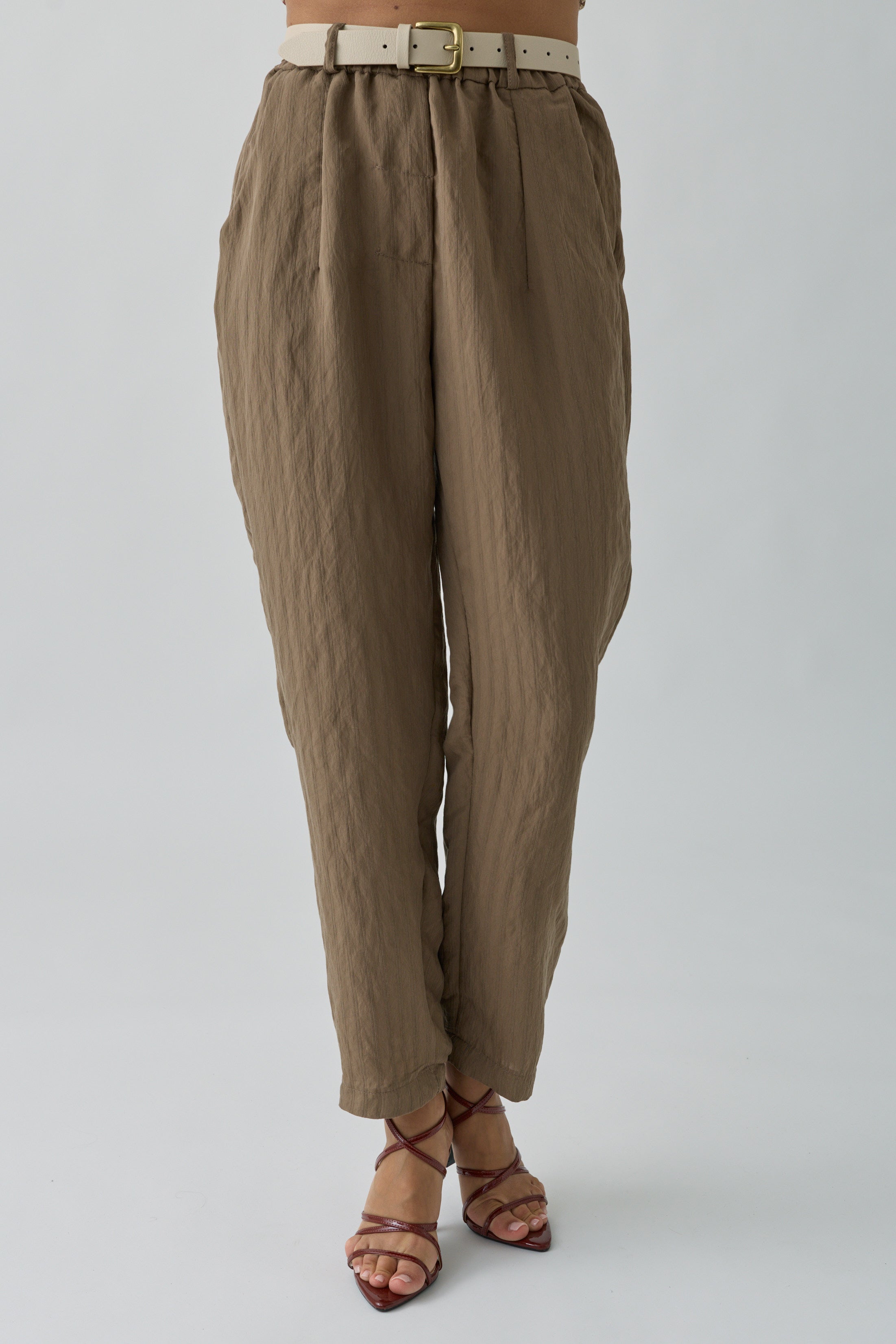 Pantalone Rigato fango|Colore:Fango