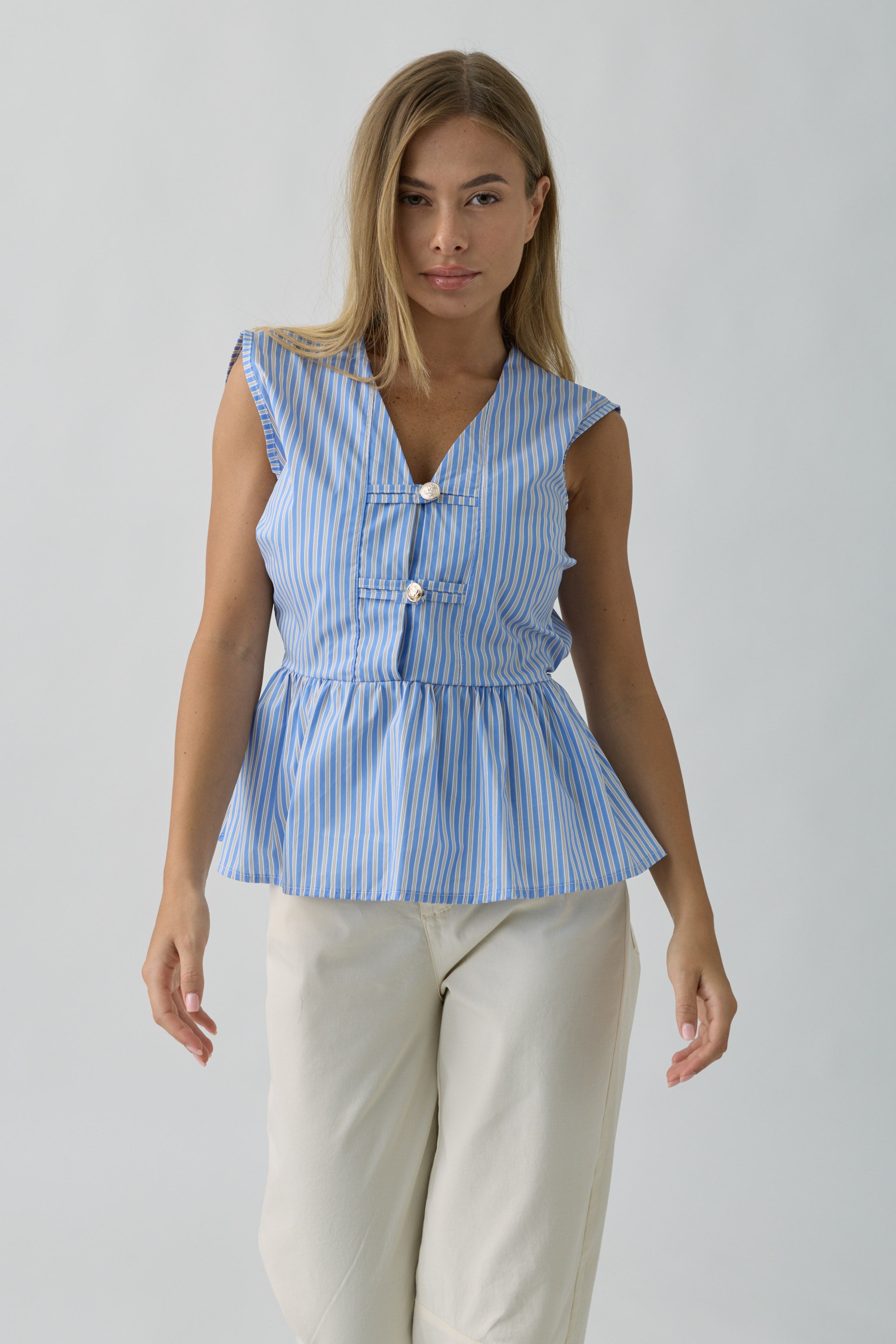 Camicia Con Bottoni Gioiello celeste|Colore:Celeste